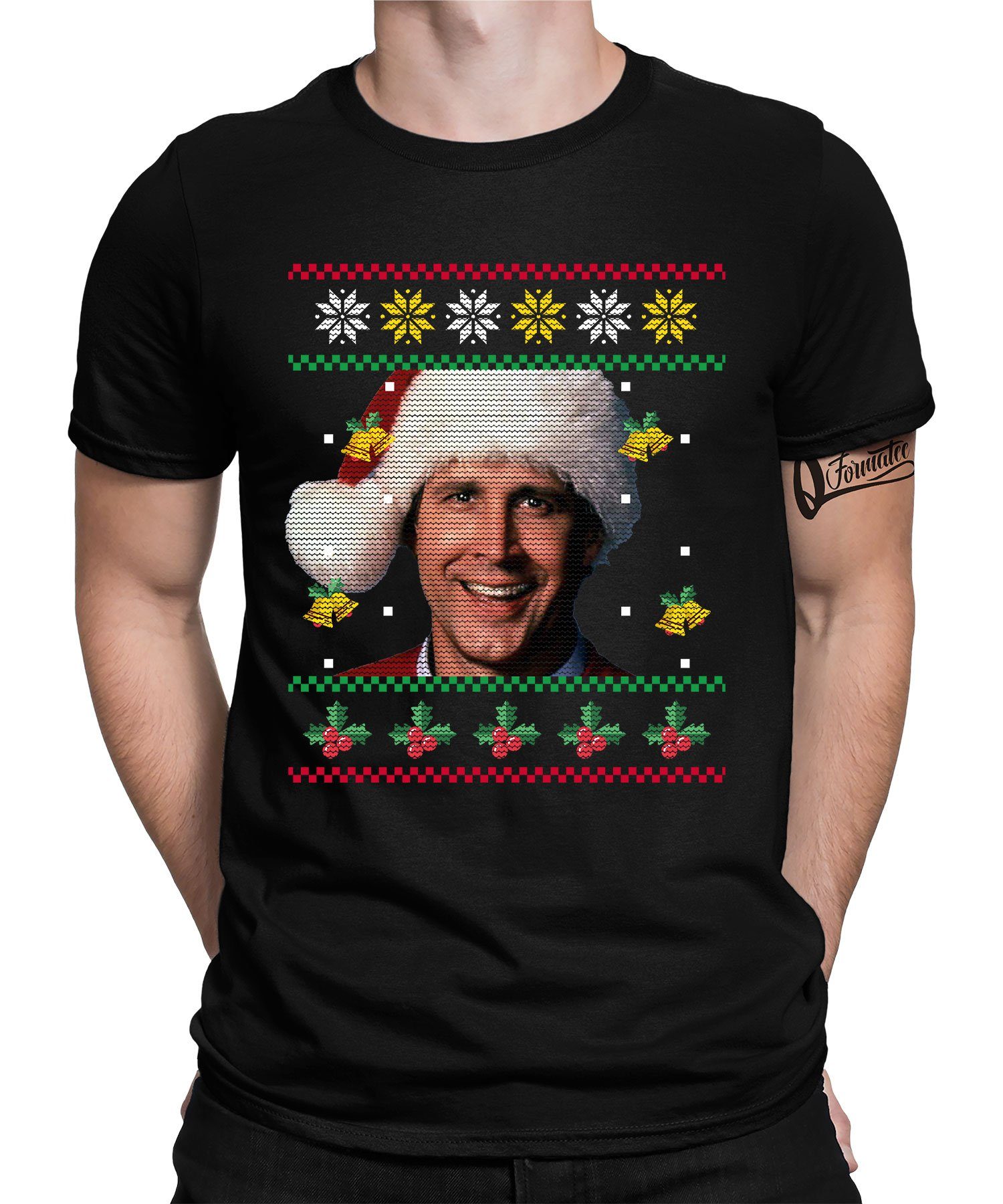 Quattro Formatee Kurzarmshirt Weihnachten bei den Griswolds Herren T-Shirt (1-tlg)