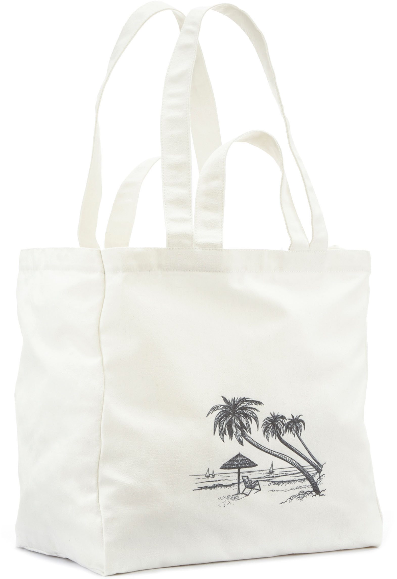 Vivance Shopper Strandtasche, Sommertasche, Schultertasche mit Palmenmotiv VEGAN