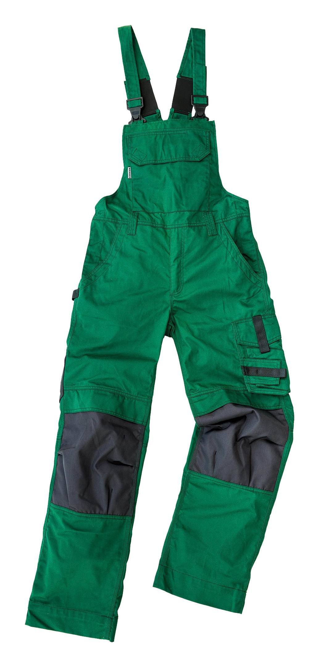 Excess Latzhose Arbeitslatzhose Champ grün / grau