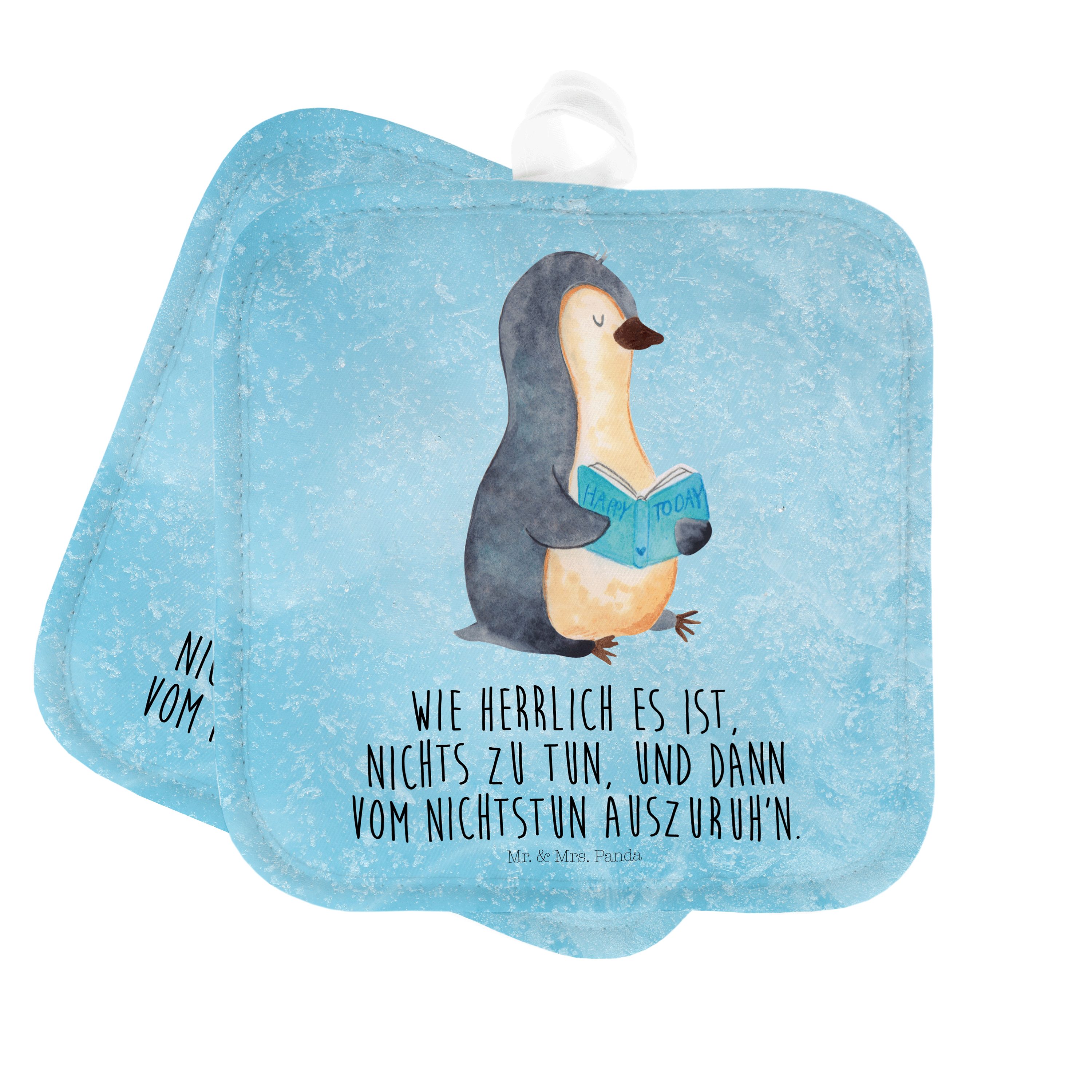 Mr. Pinguin Topfu, Geschenk, (1-tlg) Lesen, - Bücherwurm, Buch Eisblau Panda Mrs. Topflappen Freizeit, - &