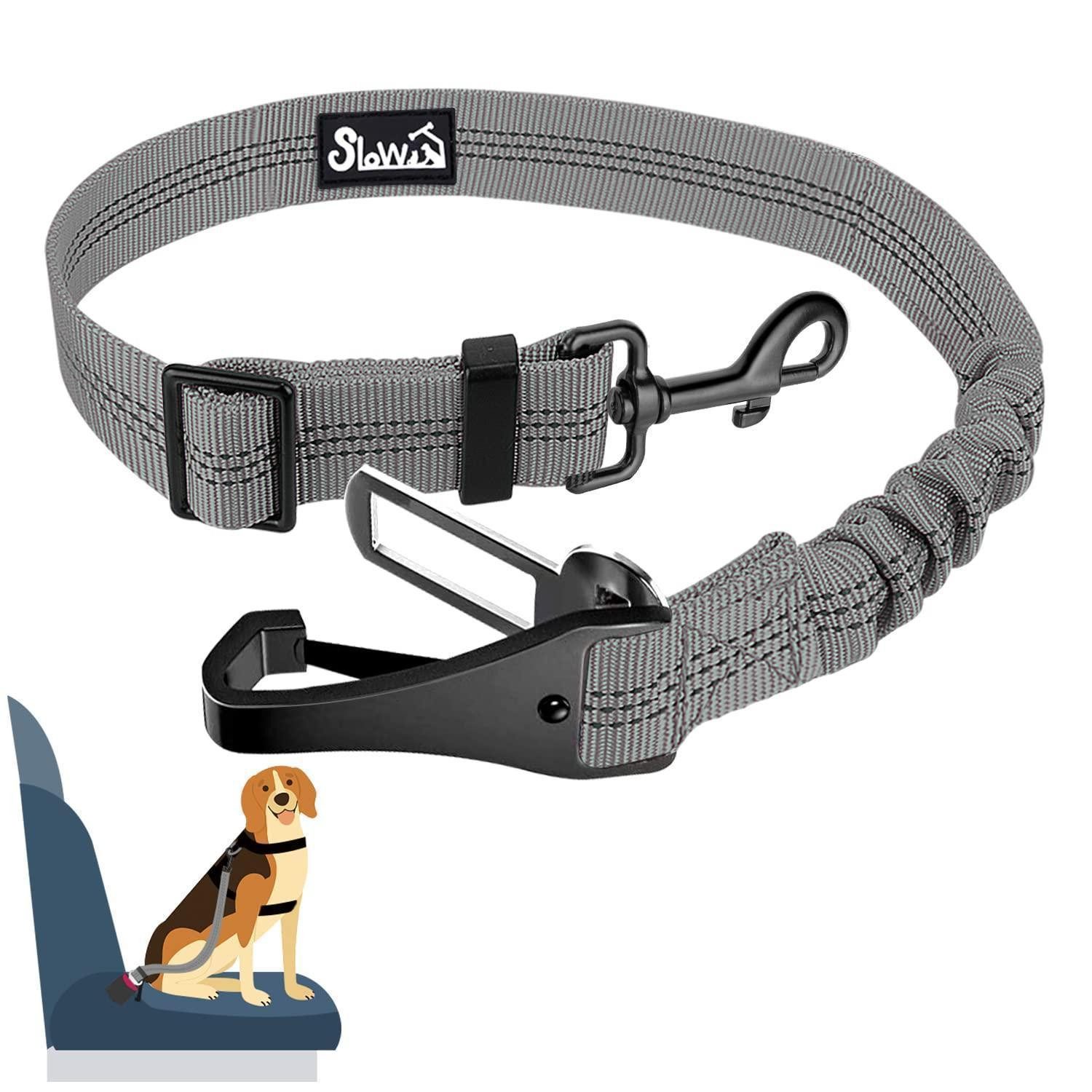 LuxusKollektion Autohundegeschirr Hundesicherheitsgurt Ruckdämpfung verstellbar 3in1 90CM Grau