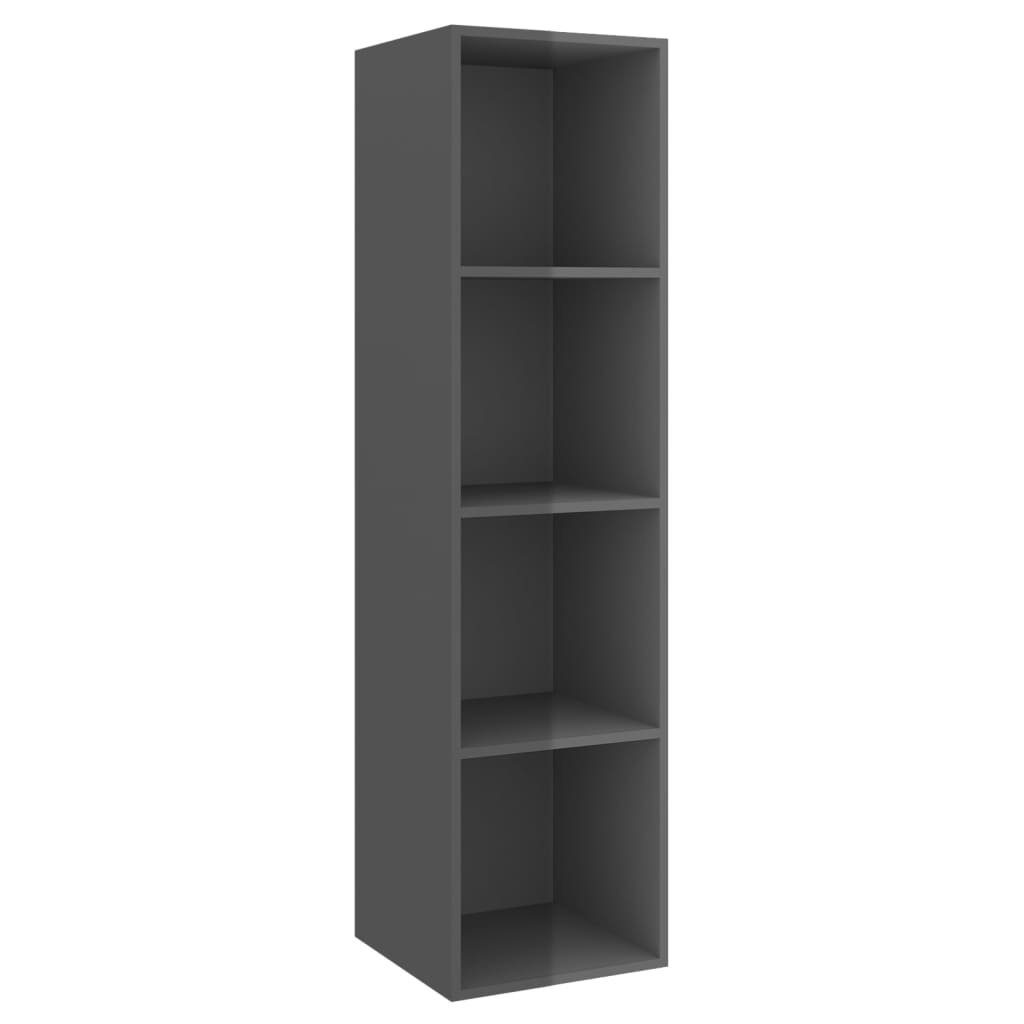 Holzwerkstoff vidaXL Stk. 2 TV-Wandschränke (2-St) TV-Schrank Hochglanz-Grau