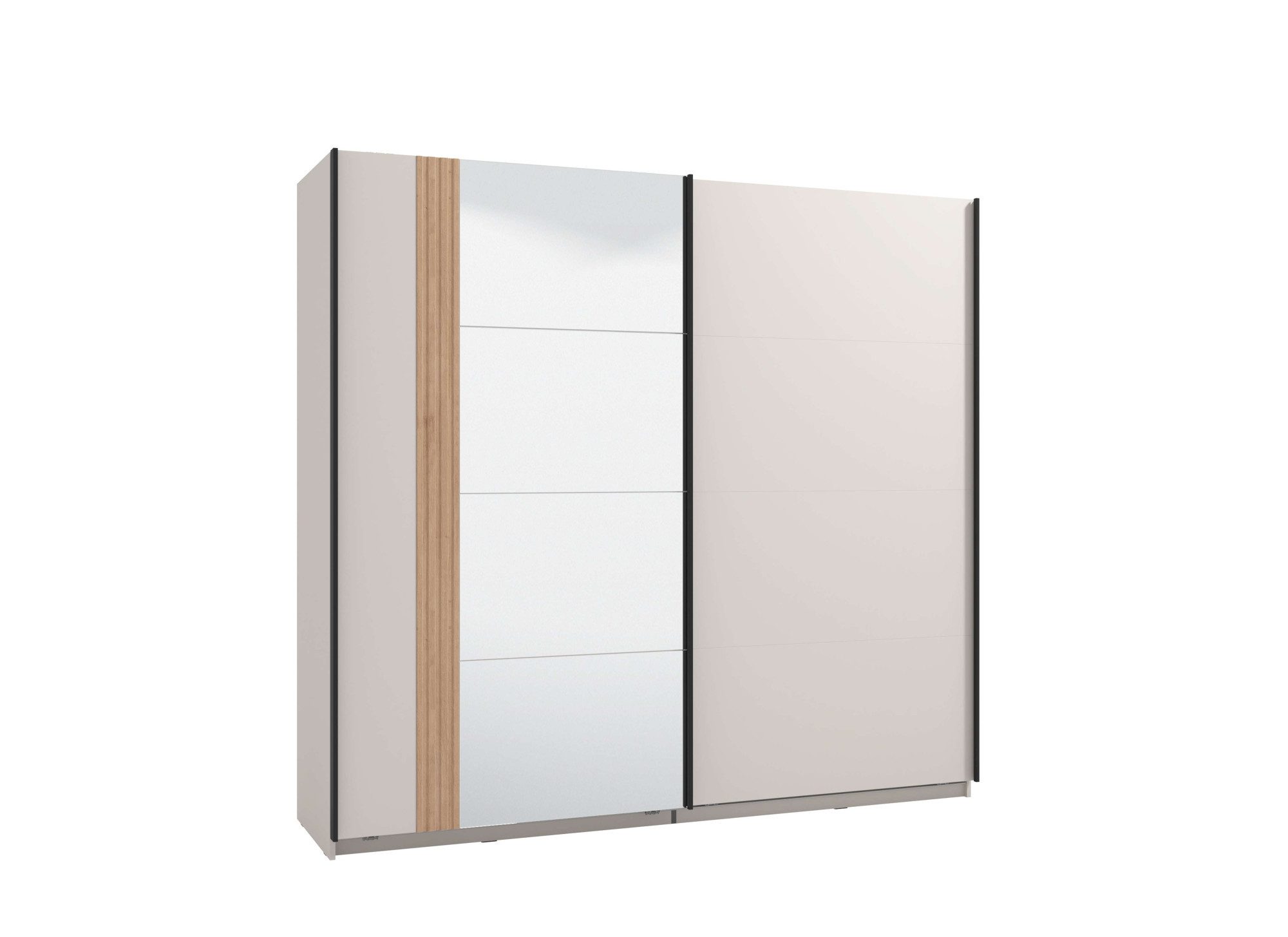 Home affaire Schwebetürenschrank Belfort, Kleiderschrank mit Spiegel, Made in Europe (wähle deine perfekte, individuelle Innenausstattung) 2 Schiebetüren, 220x61x205cm, FSC® -zertifizierter Holzwerkstoff