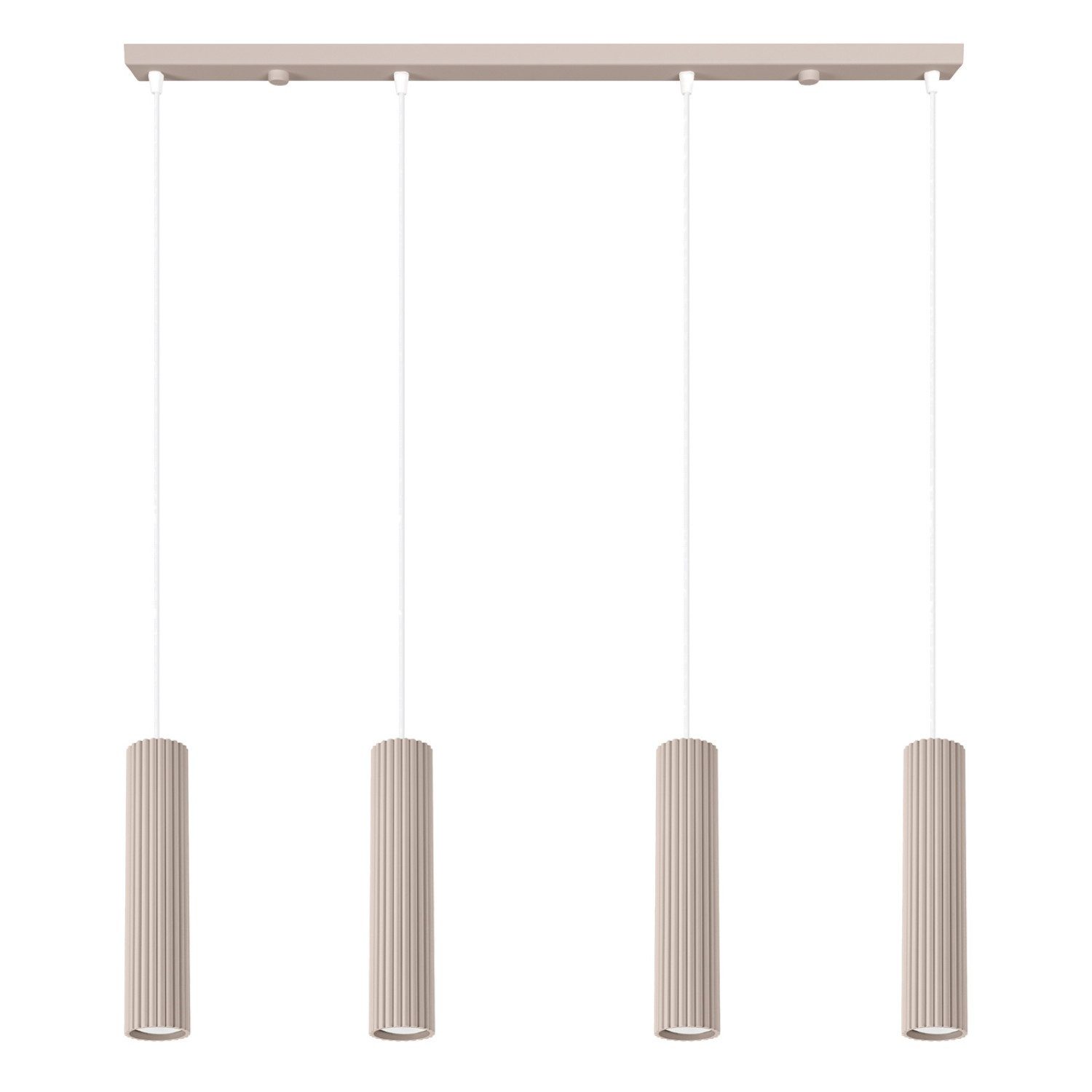 SOLLUX lighting Hängeleuchte Pendelleuchte KARBON 4L taupe, Nicht enthalten