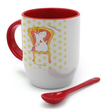Mr. & Mrs. Panda Tasse Einhorn Prinzessin - Weiß - Geschenk, Kaffeebecher, Kaffeetasse, Tass, Keramik, Farbiger Löffel