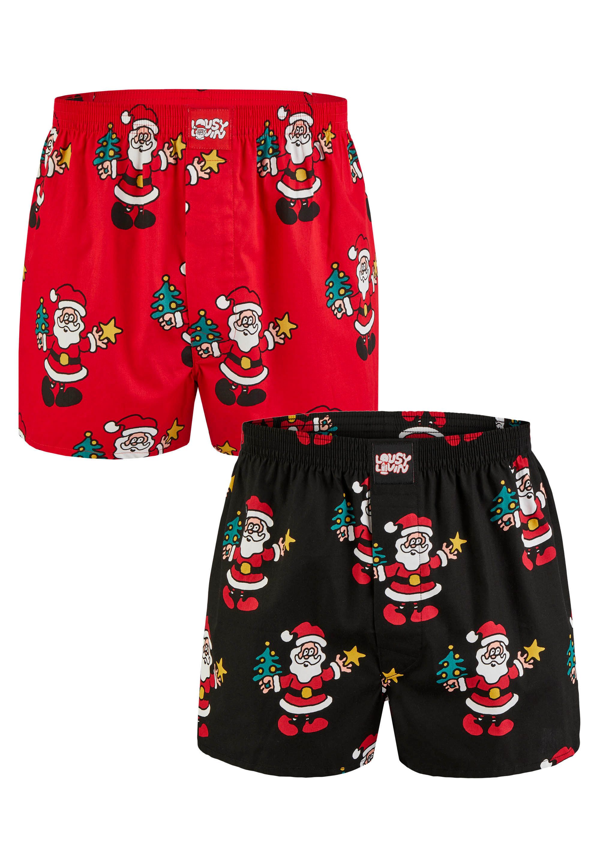 Lousy Livin Boxershorts Santa mit Wihnachtsmann Print