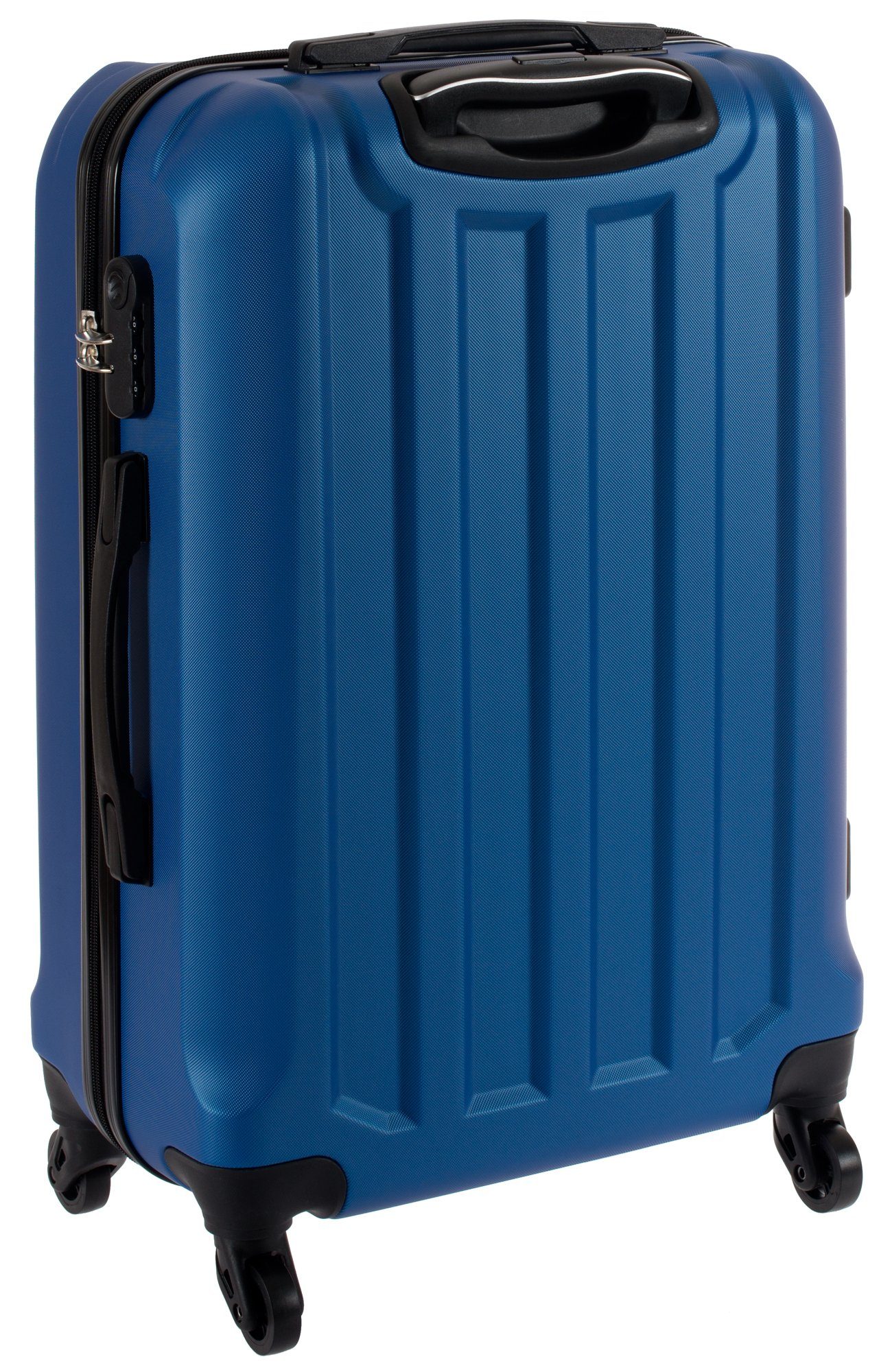 Cahoon Hartschalen-Trolley Hartschalenkoffer blau / Liter, 4 L Reisekoffer Trolley 4-Rollen Koffer 65 Rollen