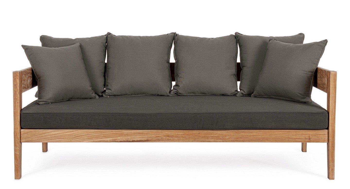 Teakholz Polster 190x90x79cm Couch 3-Sitzer Natur24 Sofa Sofa Sofa