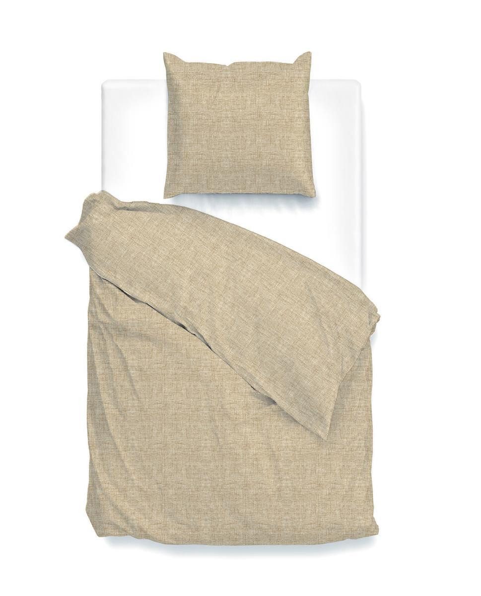 ZO HOME Bettwäsche Lino BW 135 Tan Brown 135x200 Tan-Brown Uni, Baumwolle, 2 teilig, Bettwäsche 135x200 Baumwollbettwäsche Baumwolle Uni