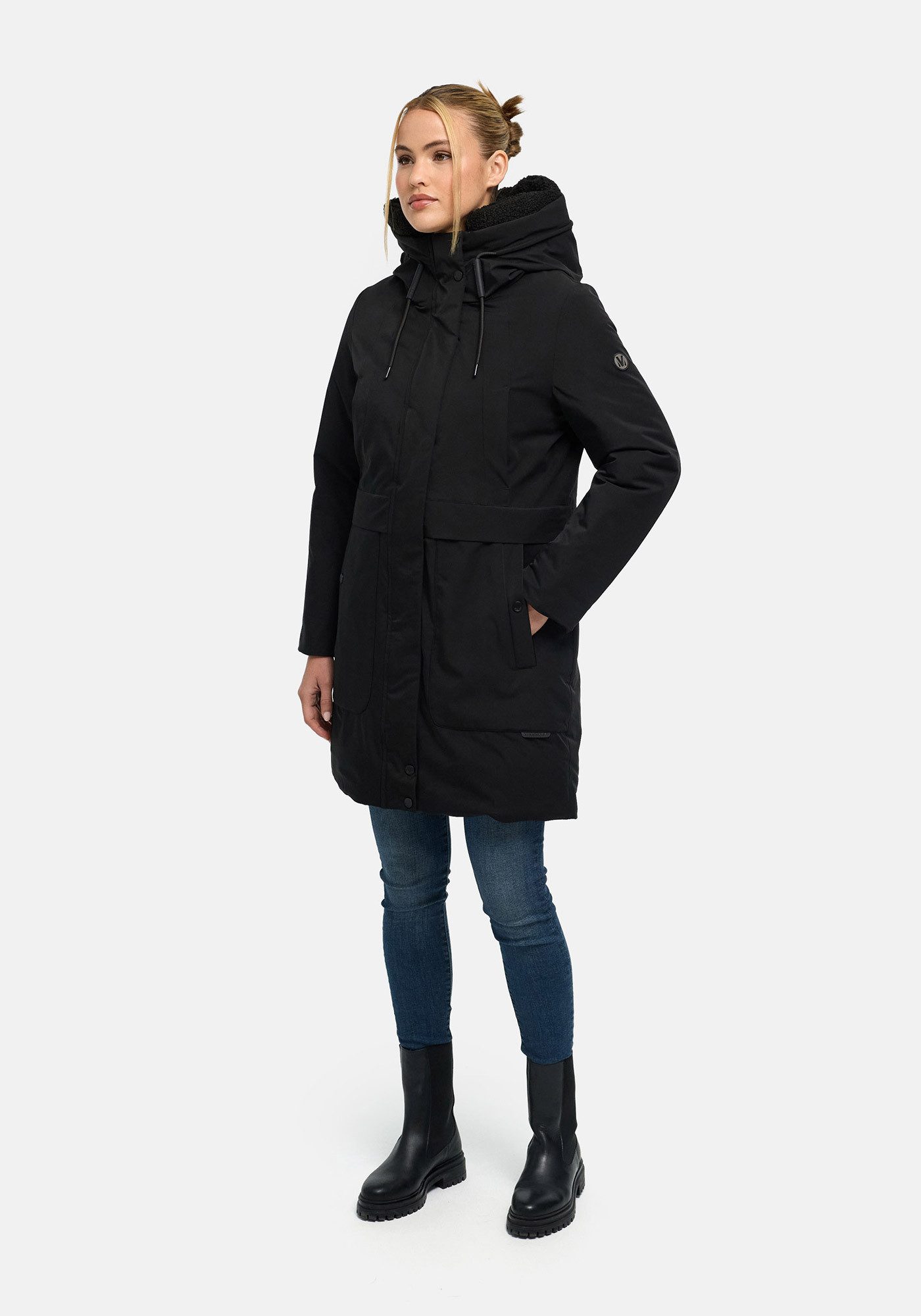 Marikoo Parka Pakaami Winterparka mit Kapuze, Teddyfutter, aufgesetzten Taschen
