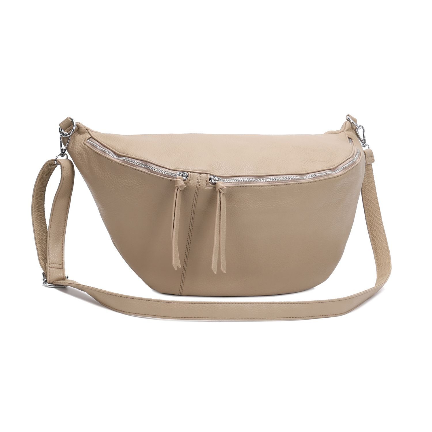 ITALYSHOP24 Schultertasche Damen XXL Teddyfell Tasche CrossBody Bauchtasche PELZTASCHE Felltasche, Body Bag Teddytasche CrossOver Umhängetasche Hüfttasche Plüsch Fell