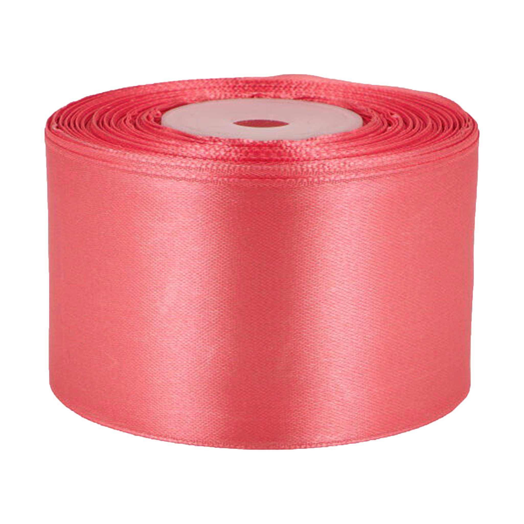 maDDma Satinband 27m Satinband 50mm Geschenkband Dekoband Verpackungsband, erdbeerrot