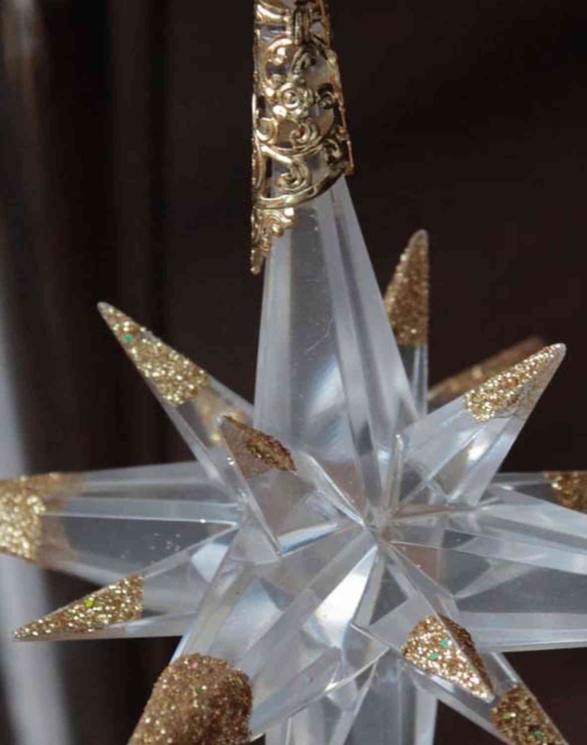 INNA-Glas Christbaumschmuck Deko Stern Hänger MABOU, Glitzer, Gold, 10cm, Ø10cm