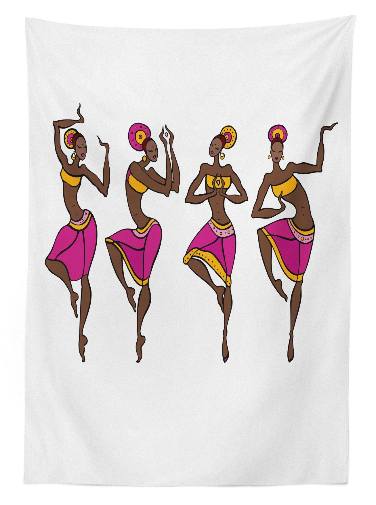 Außen Tischdecke Lady African Waschbar Farben, Farbfest Bereich abstrakte den geeignet Für Frauen Abakuhaus Dancers Klare