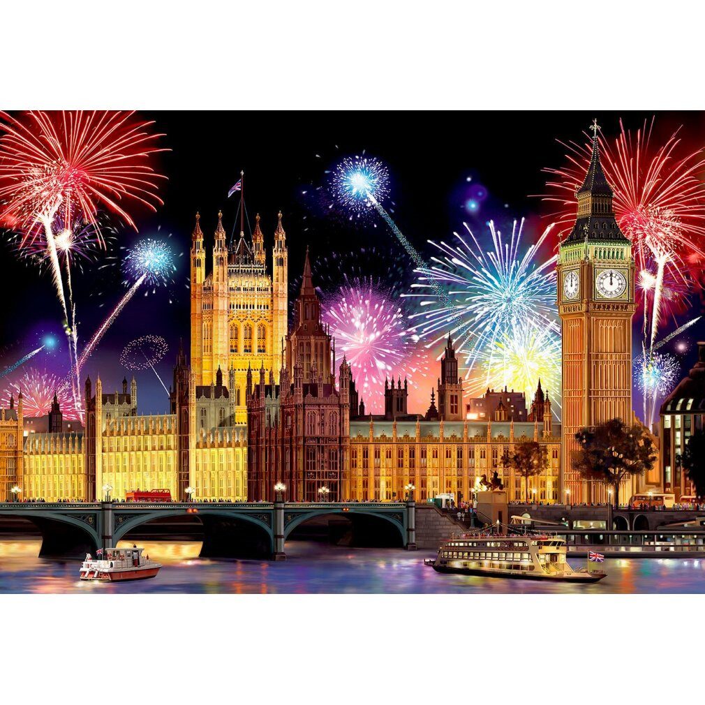 Wooden City Puzzle Holzpuzzle Nacht London 2in1, 75 Teile ECO, Puzzleteile