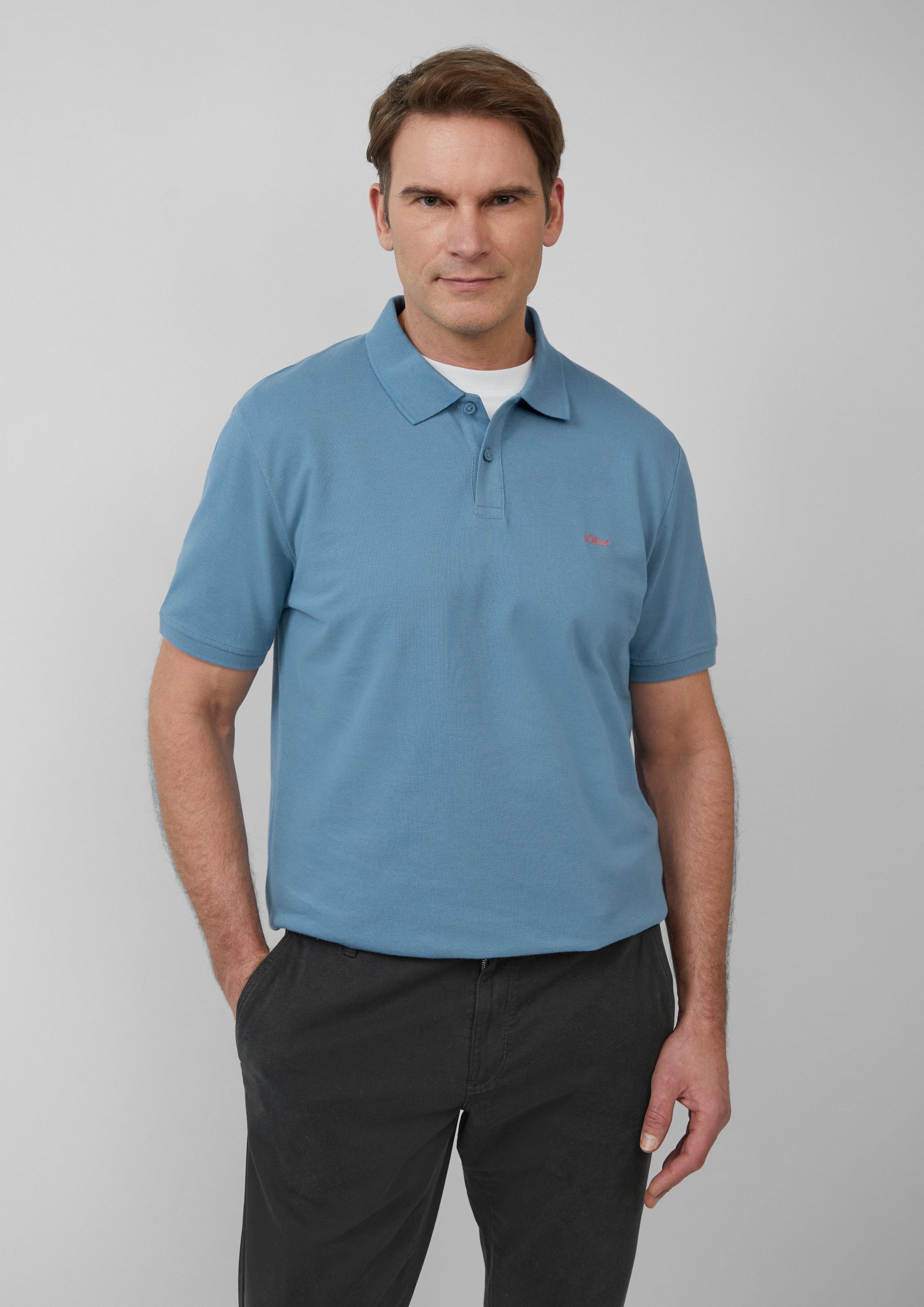 s.Oliver Kurzarmshirt Poloshirt aus Baumwollpiqué Stickerei günstig online kaufen