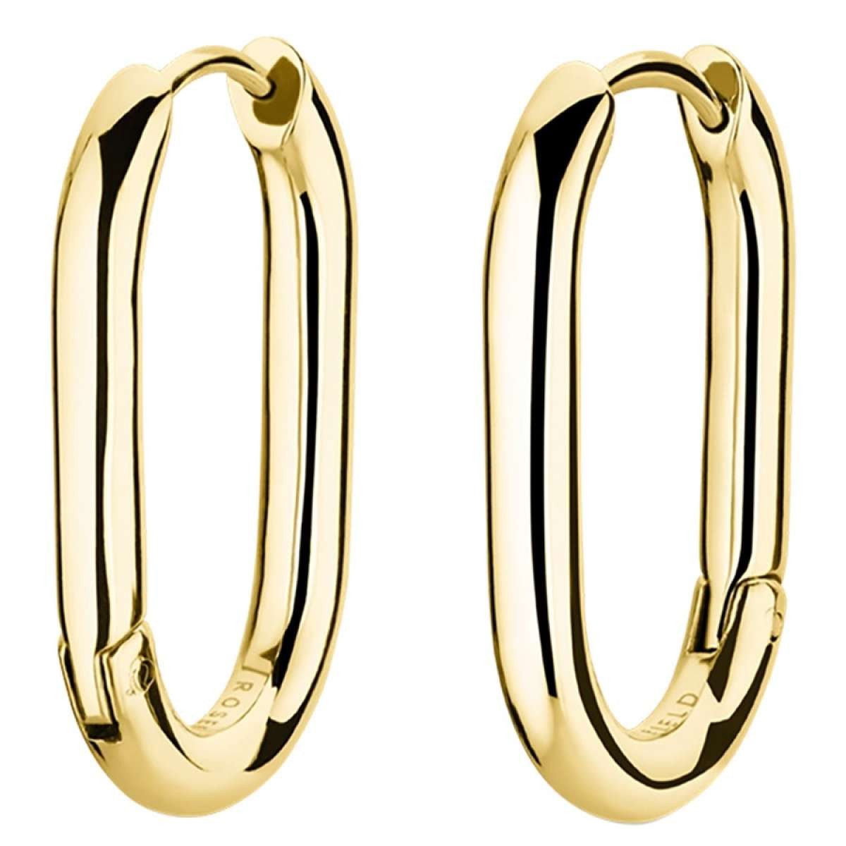 ROSEFIELD Paar Creolen Damen-Creolen Oval Goldfarben