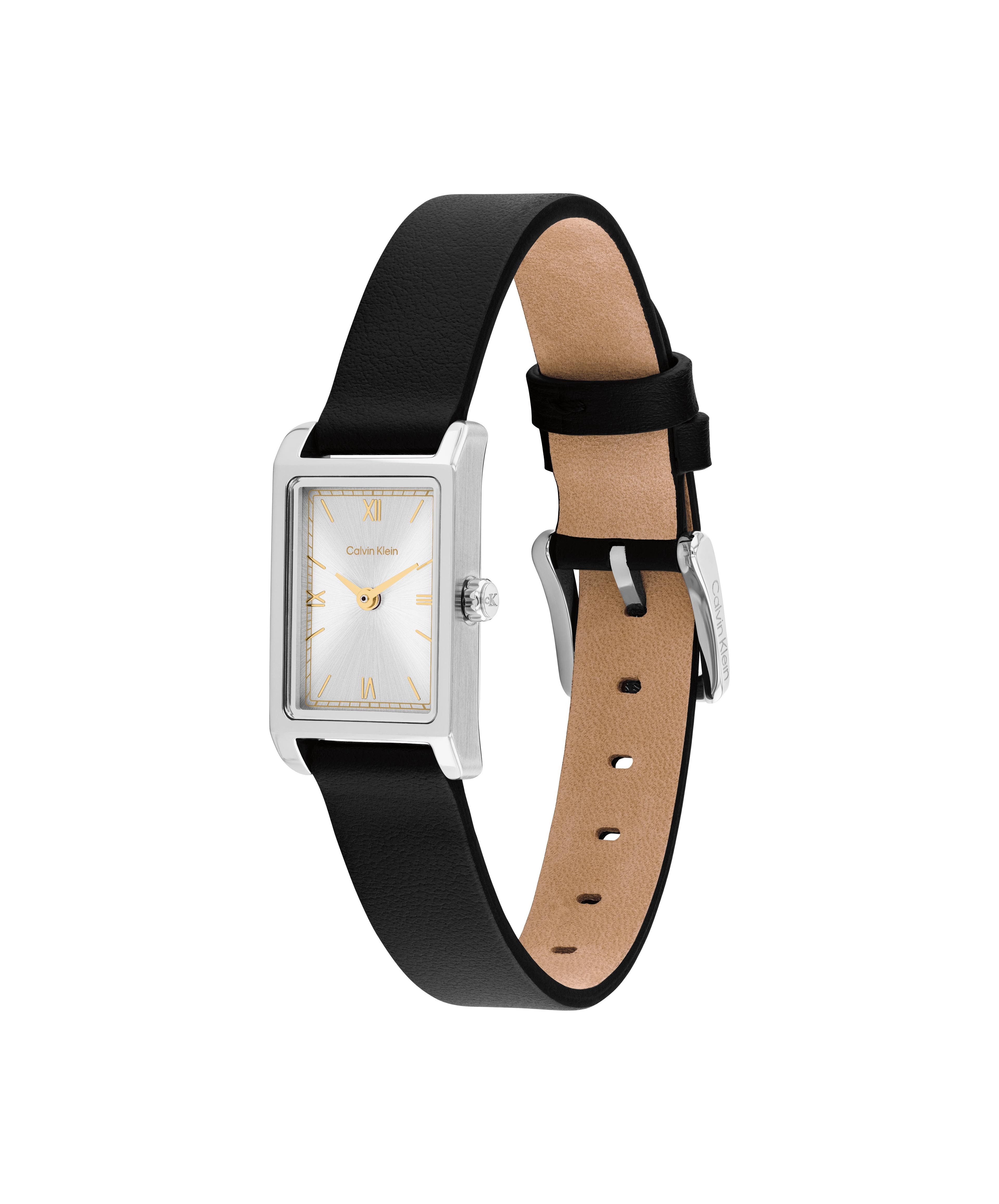 Calvin Klein Quarzuhr CK Light 25100208, Armbanduhr, Damenuhr, Lederarmband, analog