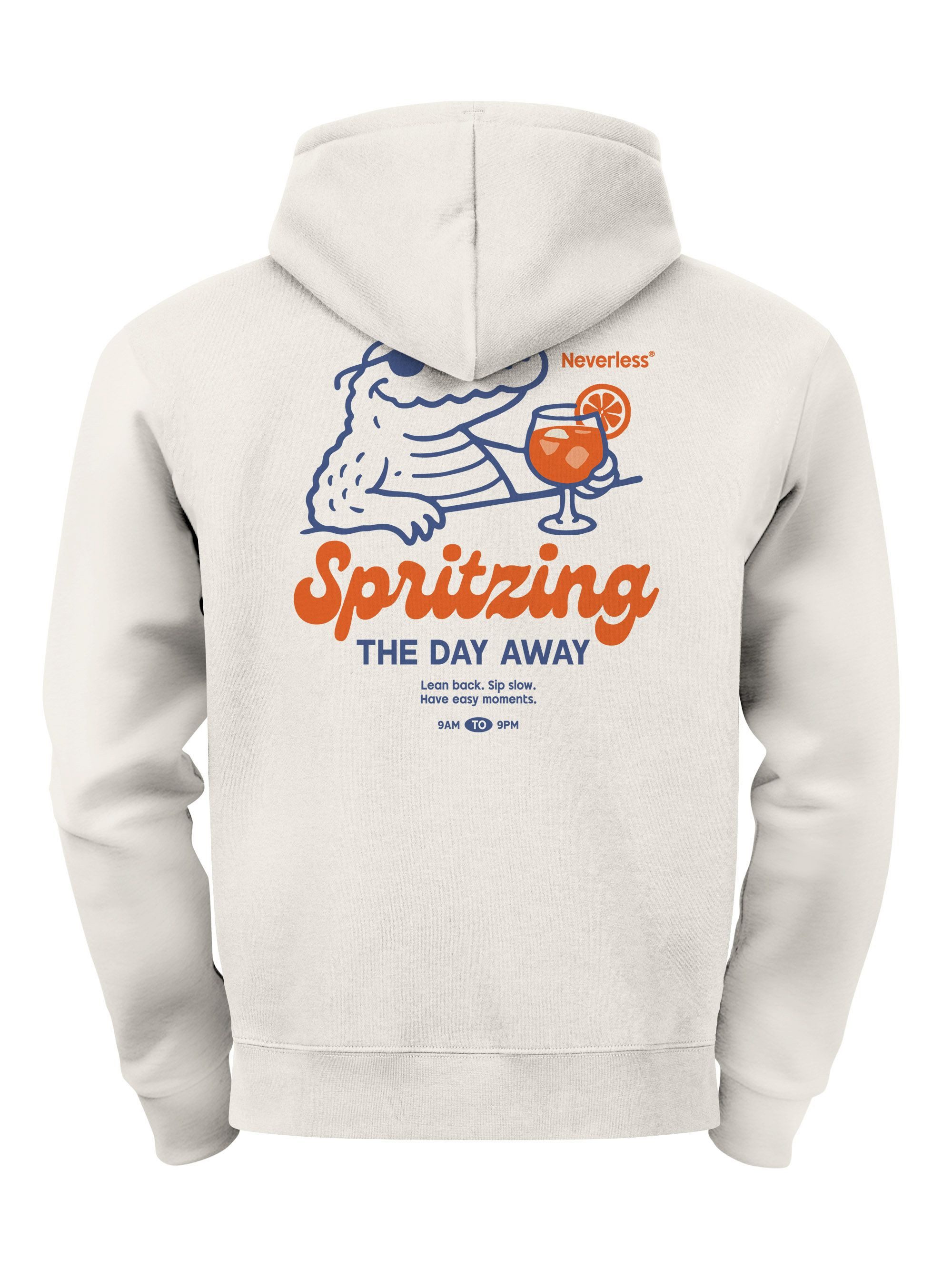 Hoodie Herren Hoodie Backprint Spritzing the Day Away, Lustiger