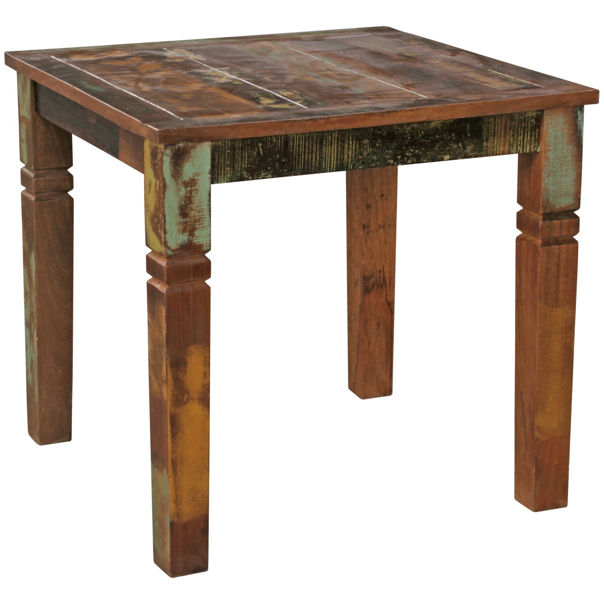 Wohnling cm Quadratisch Esstisch Esszimmertisch, Mango (80x80x76 Holztisch Kleiner WL5.061 Küchentisch Massivholz Shabby),