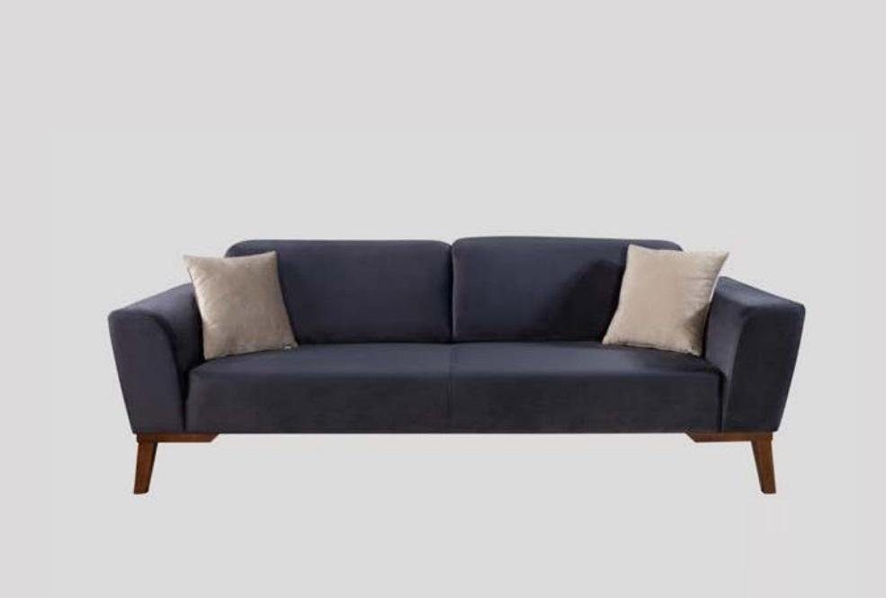 JVmoebel Sofa Sofa 3 Set Stil Möbel Neu Wohnzimmer Sitzer Design Blau