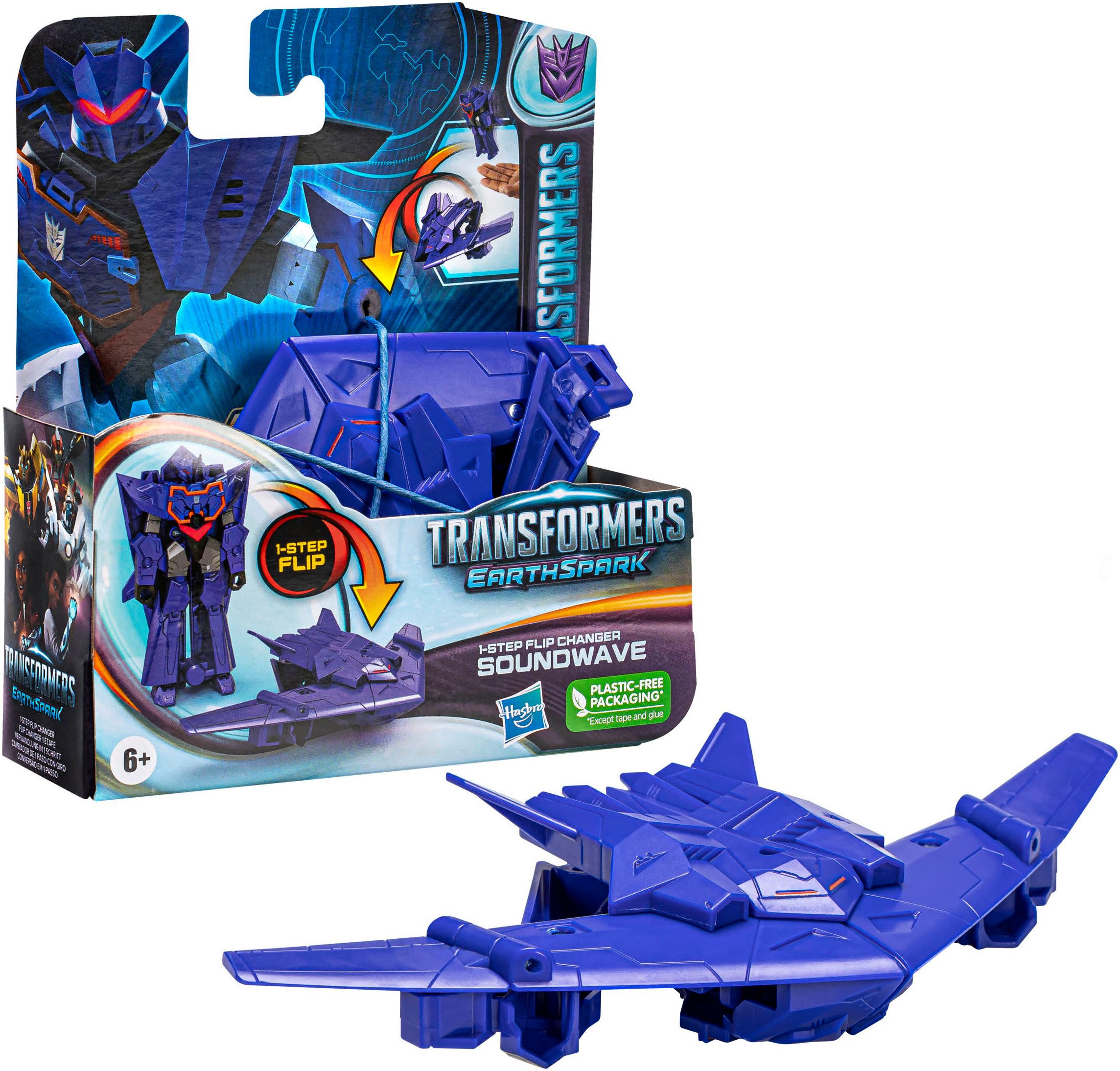 Hasbro Actionfigur Transformers EarthSpark, 1-Step Flip Changer Soundwave