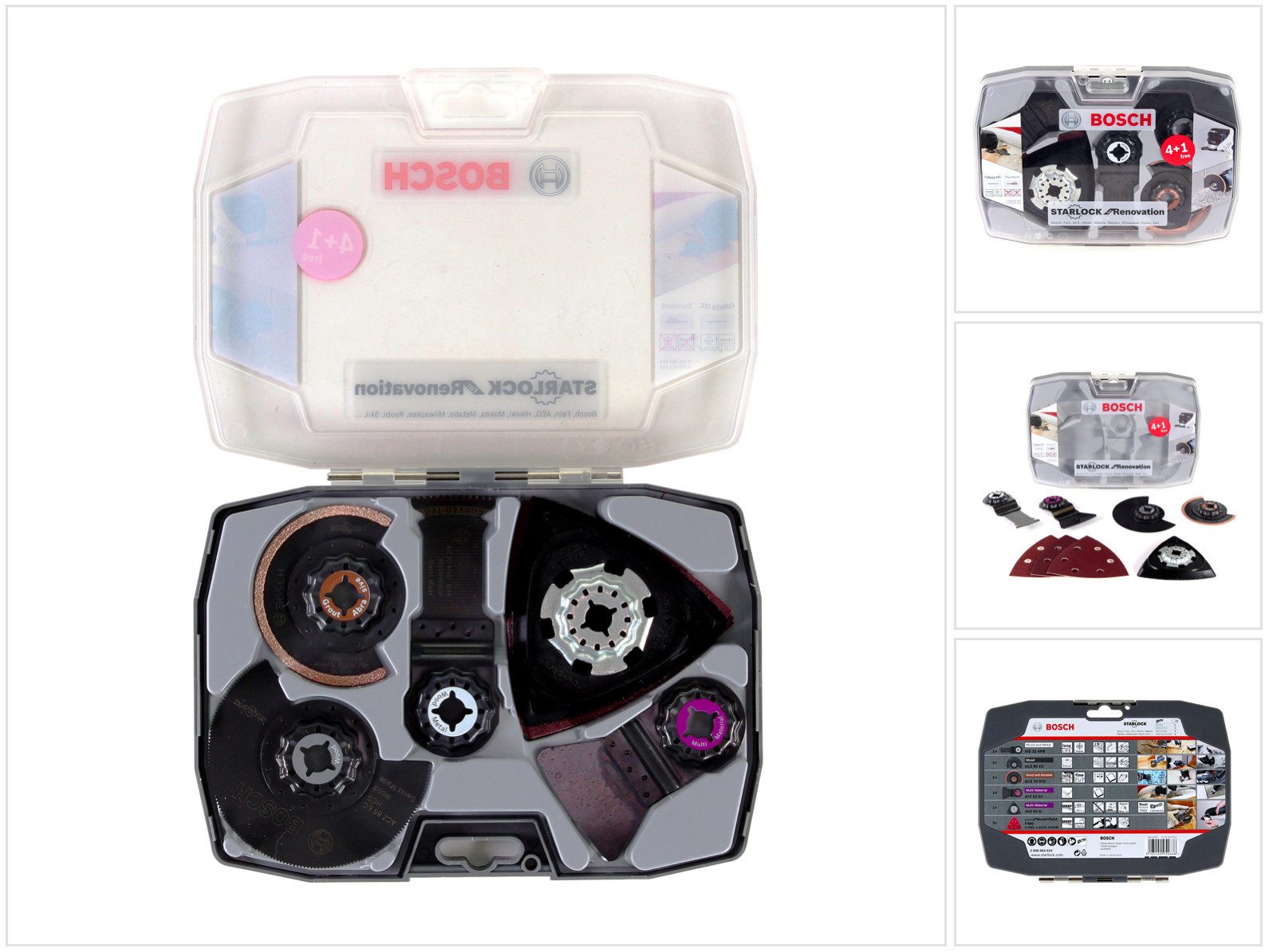 Bosch Professional Akku-Multifunktionswerkzeug Starlock Set Best of Renovation 5tlg. (2608664624)