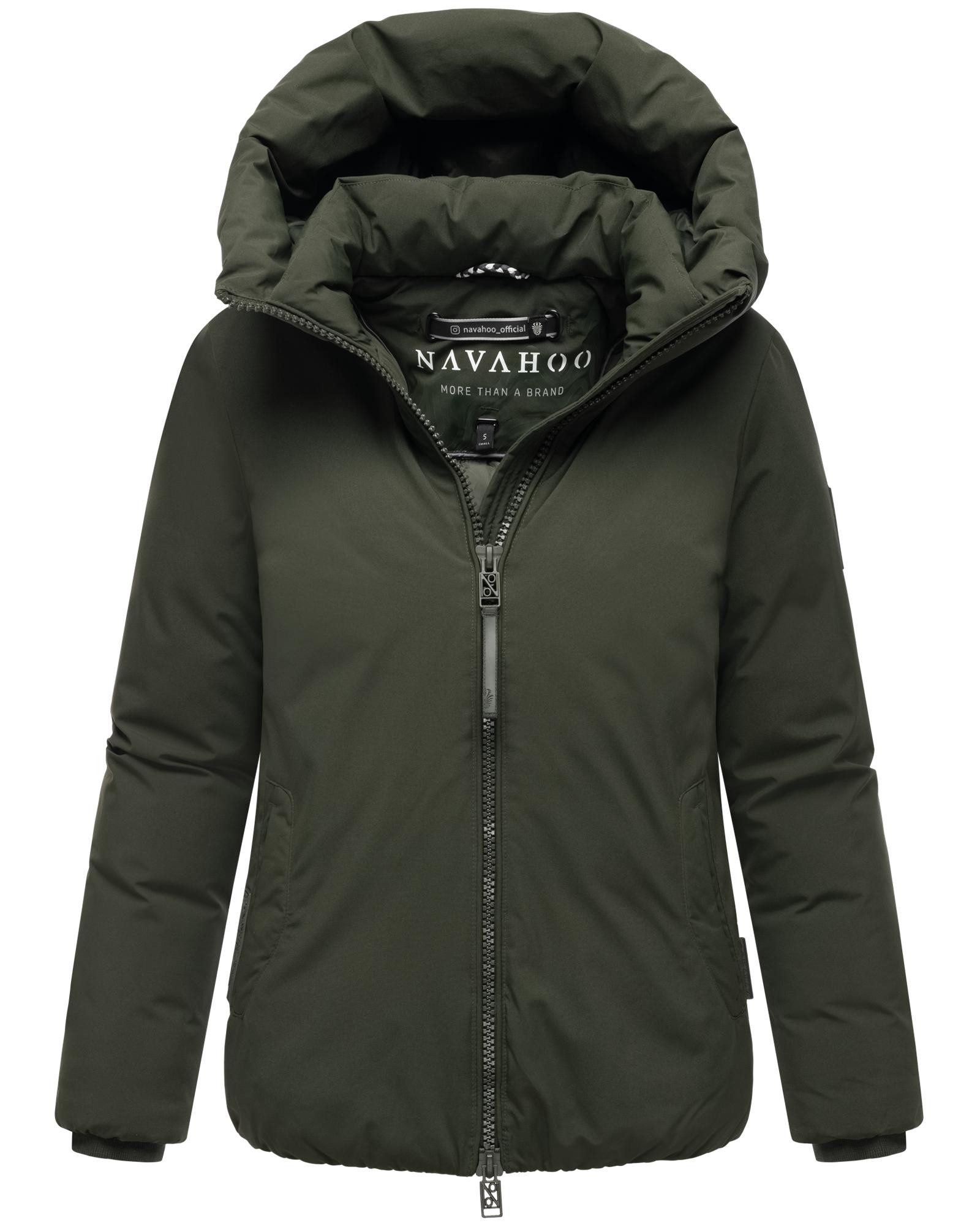 Navahoo Winterjacke Blütenlicht 14 Warme Damenjacke mit hohem Kragen