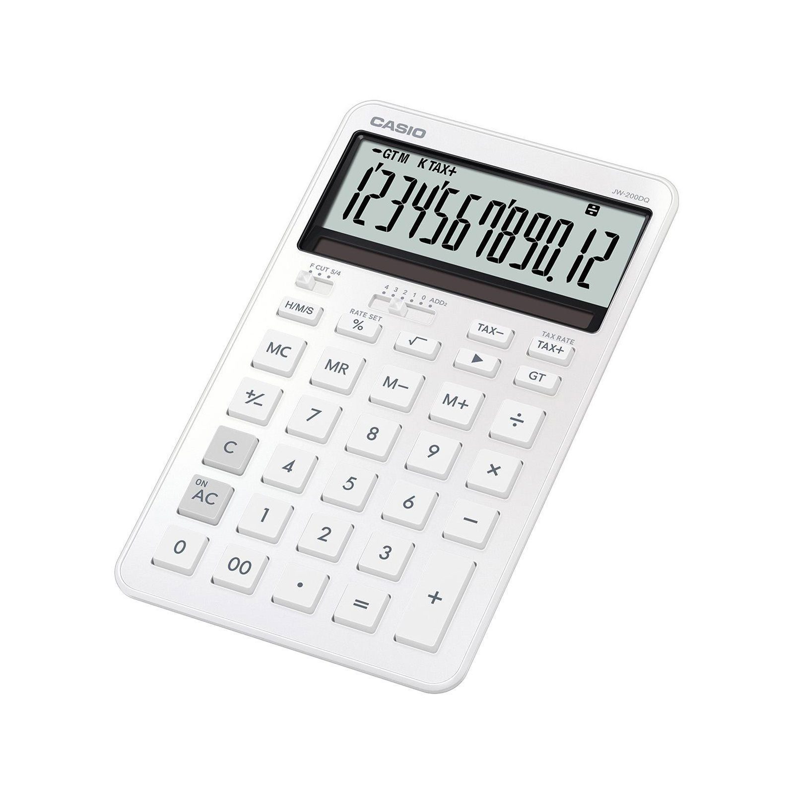 CASIO Taschenrechner JW-200DQ, Solar-/Batteriebetrieb, 12-stelliges LC-Display, Profi-Funktionen