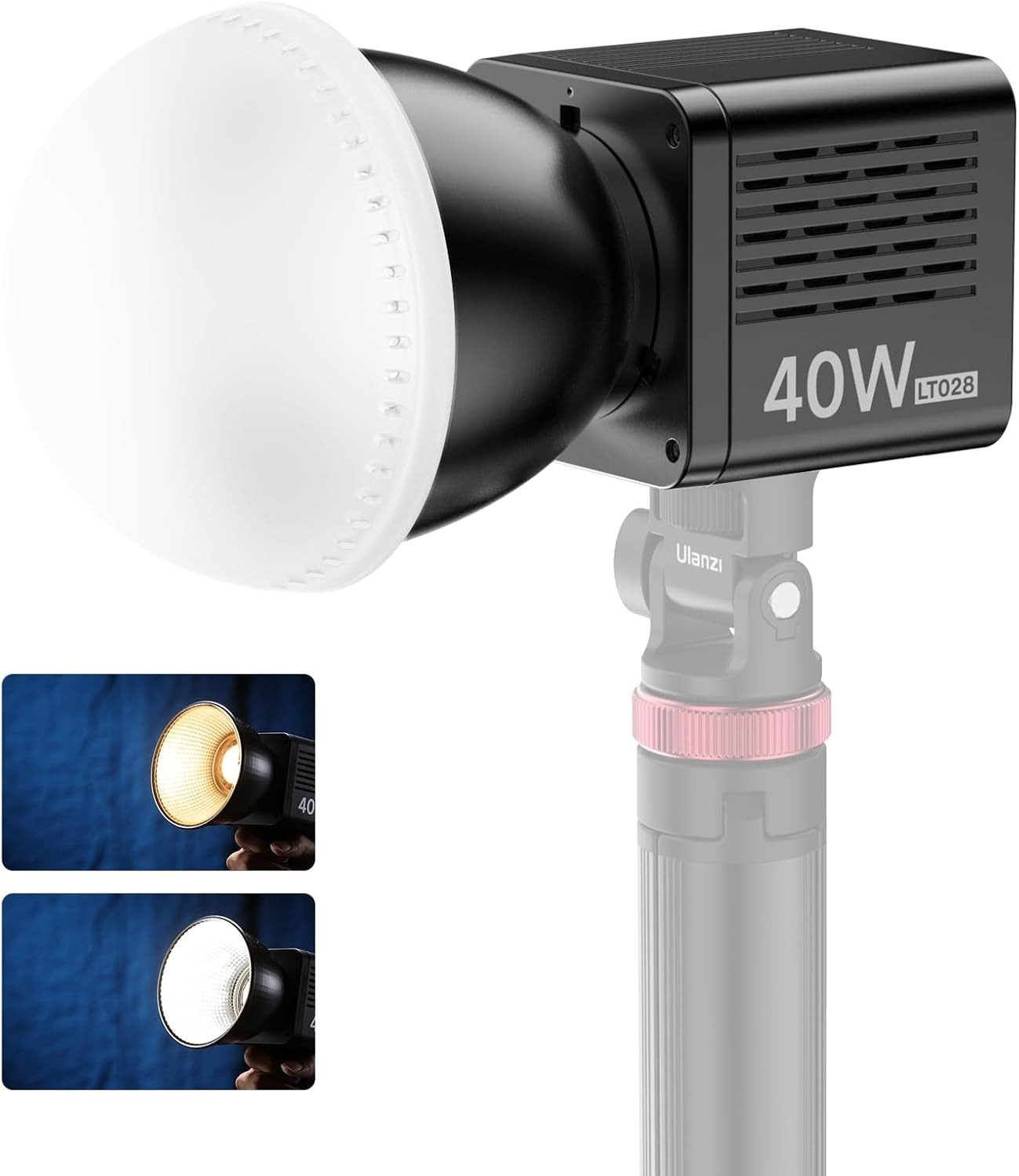 ULANZI LED Studiobeleuchtung Ulanzi LT028 40W PRO Bi-Color LED Videolicht mit Akku COB 2500–6500 K