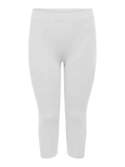 ONLY CARMAKOMA Leggings Kurze 3/4 Leggings Stretch Hose Übergrößen CARTIME 4932 in Weiß