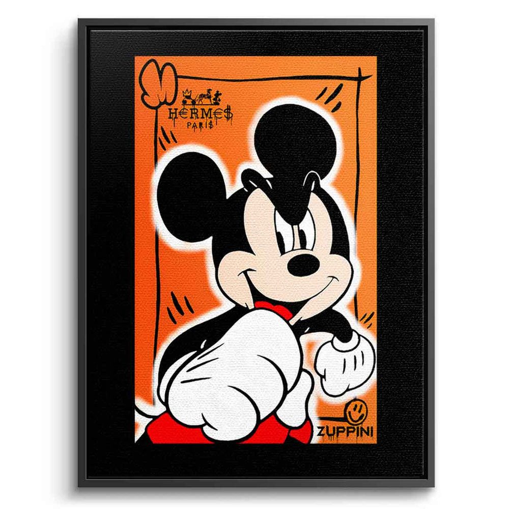 DOTCOMCANVAS® Leinwandbild Proud Mickey, Leinwandbild Proud Mickey Mouse Comic Cartoon orange Wandbild