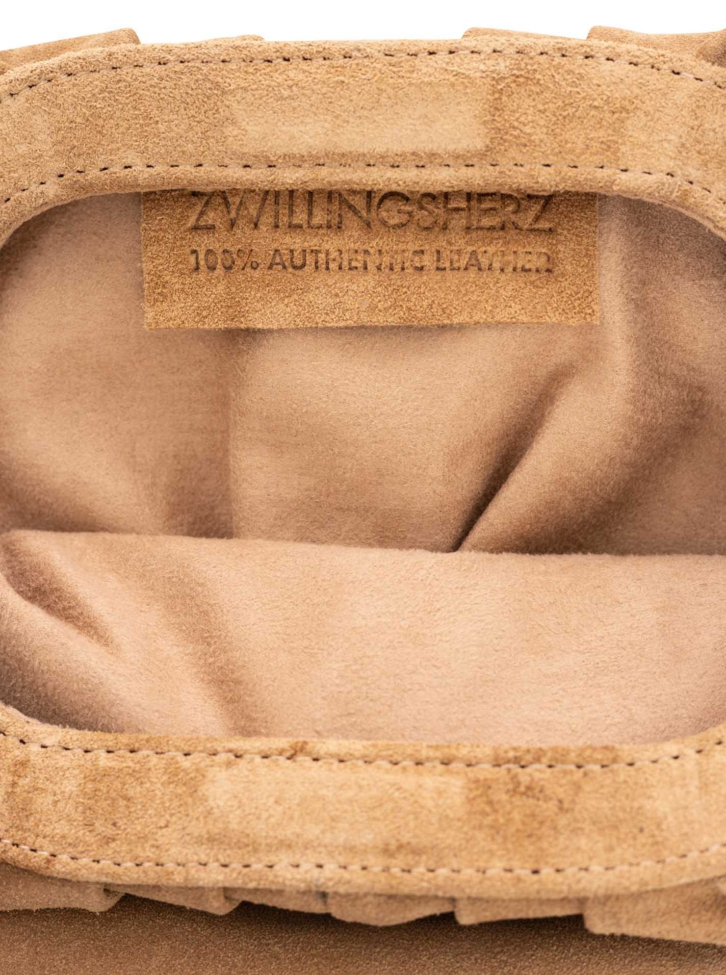 Zwillingsherz Tragetasche "City Nights Suede", justierbares Band, softes Wild-Leder – Bild 3 von 4