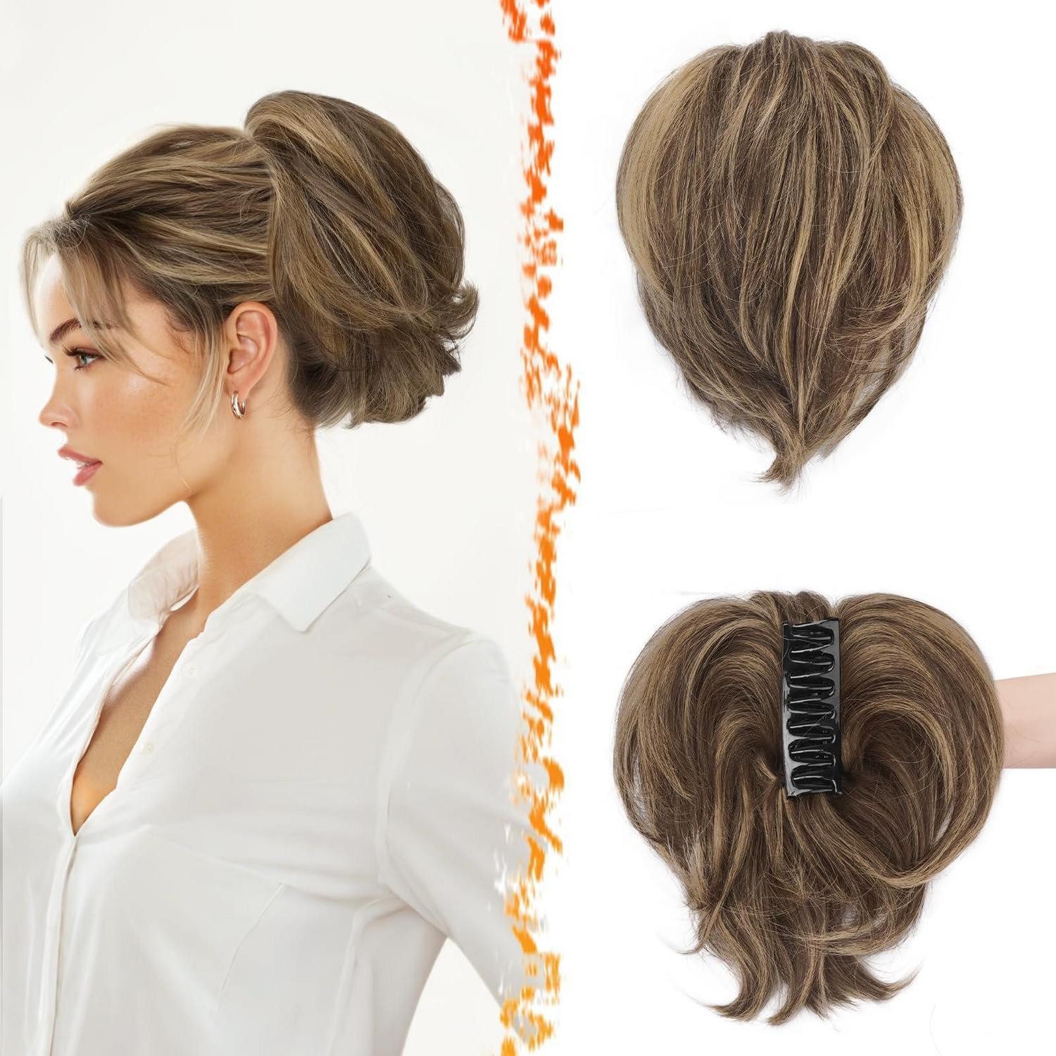 LuxusKollektion Echthaar-Extension Haarteil Pferdeschwanz Echthaar 20cm Mittleres Braun & Blond