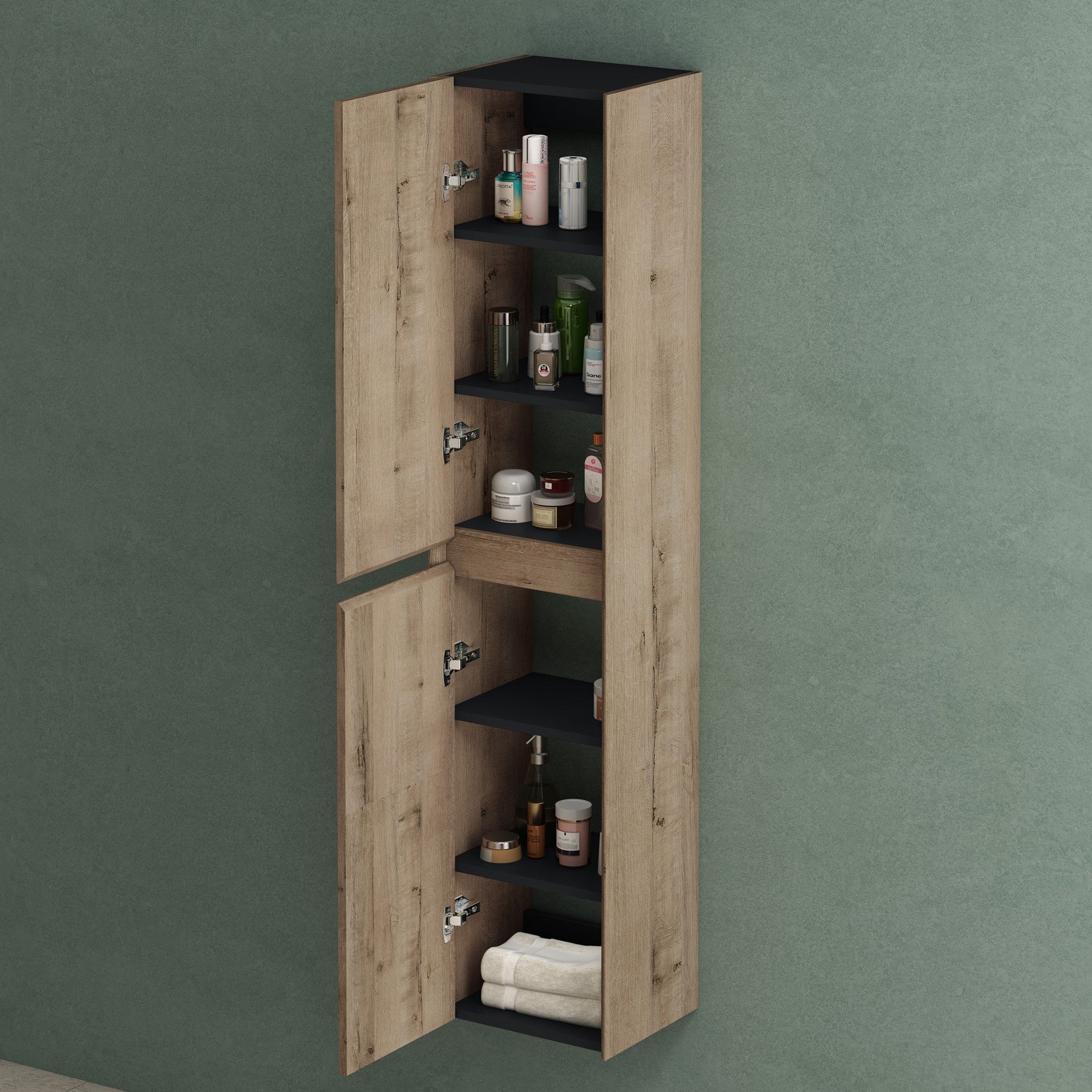 Mai & Mai Hängeschrank Seitenschrank Badezimmer Hochschrank Badmöbel Badschrank Rimo – Bild 4 von 5