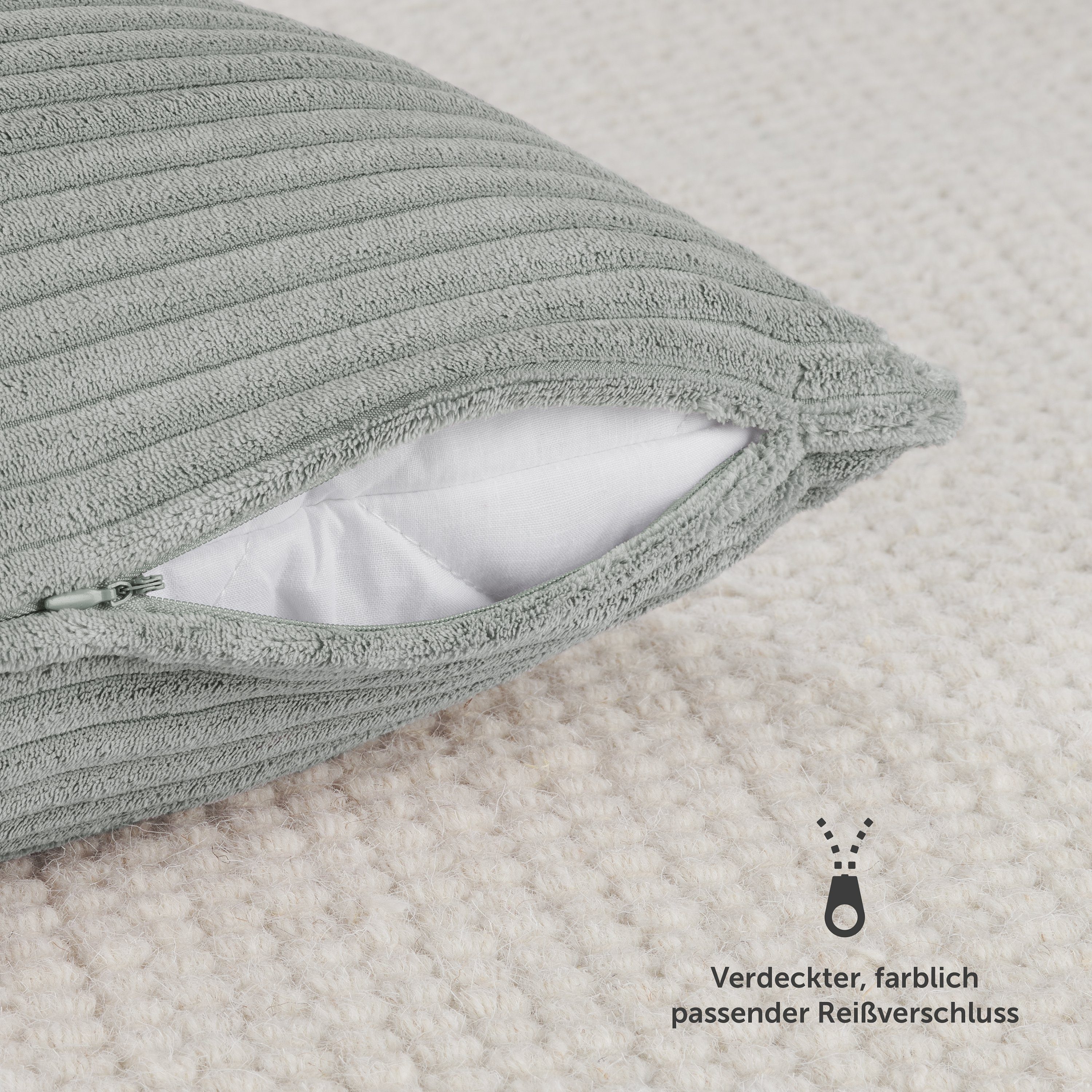 Blumtal Kissenhülle 2er Set Kissenbezug 40x40 cm– Kord Bezug, (2 Stück), we günstig online kaufen