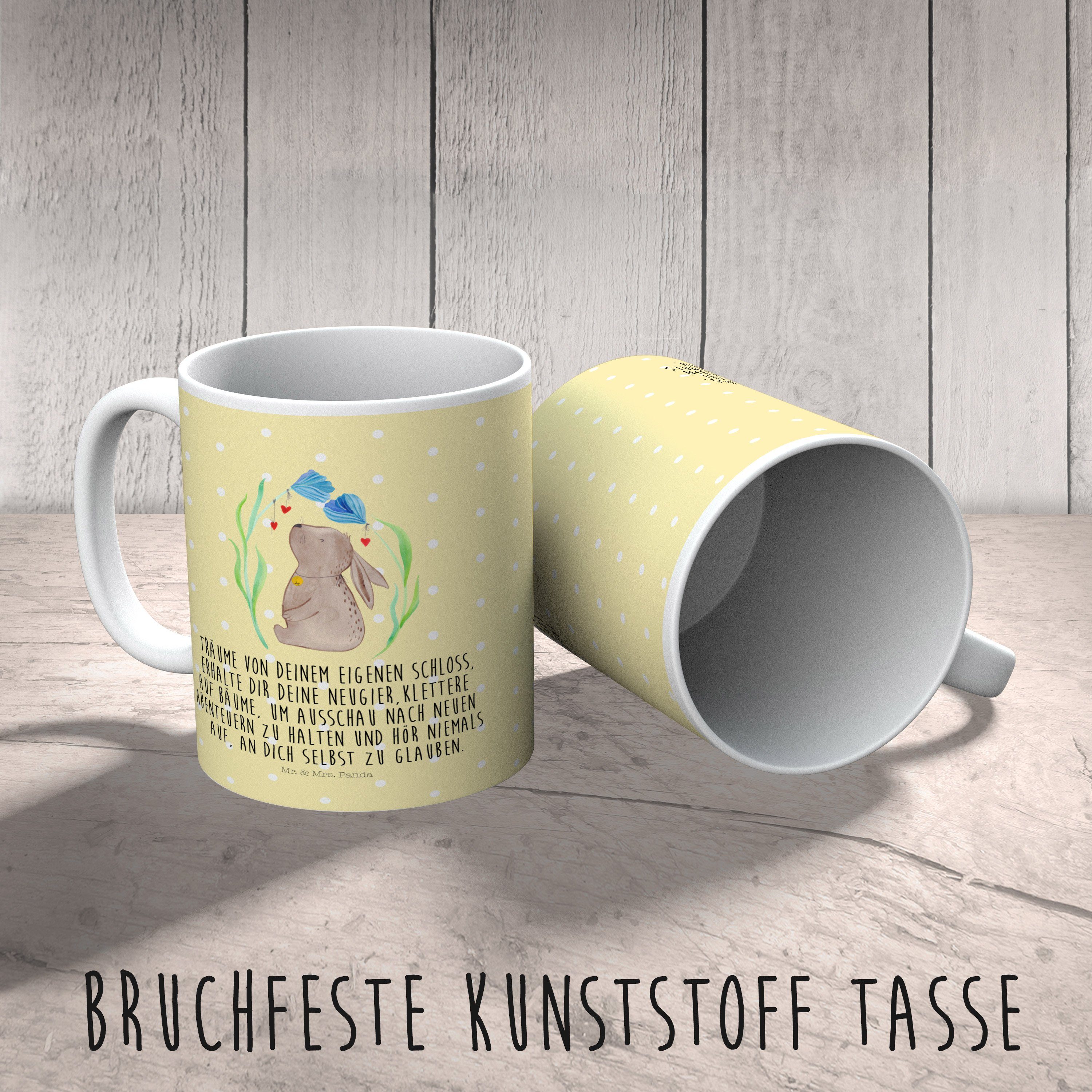 Mrs. Kinderbecher Pastell Kaffe, Kunststoff - & Blume Hase Gelb Kindergarten, Panda Reisetasse, Mr. - Geschenk,