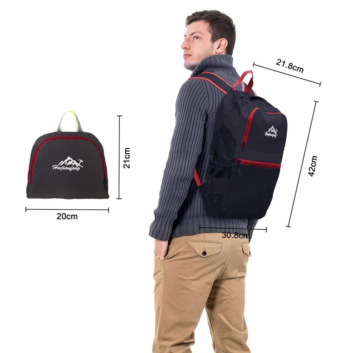 Intirilife Tagesrucksack (Faltbarer Rucksack Ultraleicht in günstig online kaufen