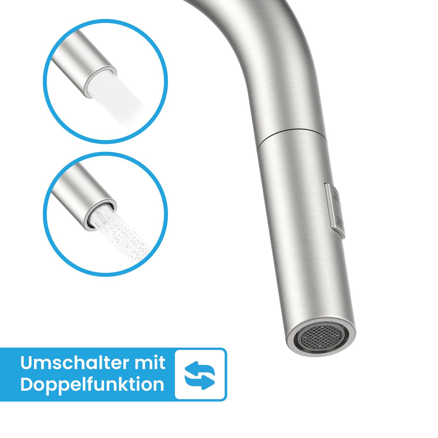 Bächlein Spültischarmatur Elegante Küchenarmatur Kocuso (Edelstahl günstig online kaufen