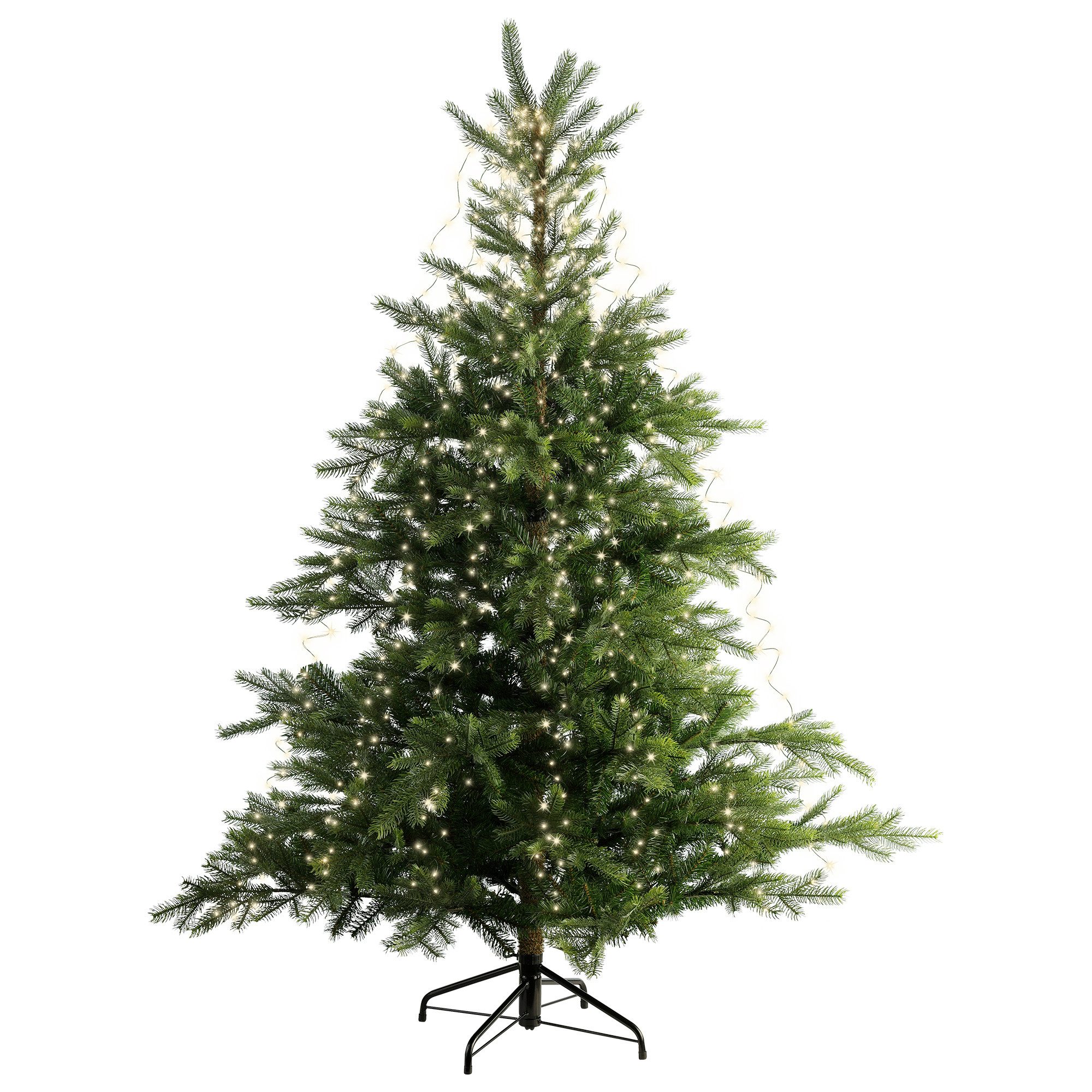 Lumineo LED-Lichterkette Lumineo Lichterkette TREE LIGHTS 408 LED 1,8 m warm weiß, grüner Draht, 12 Lichtstränge, Indoor/Outdoor, Baum: 180 cm, Timer
