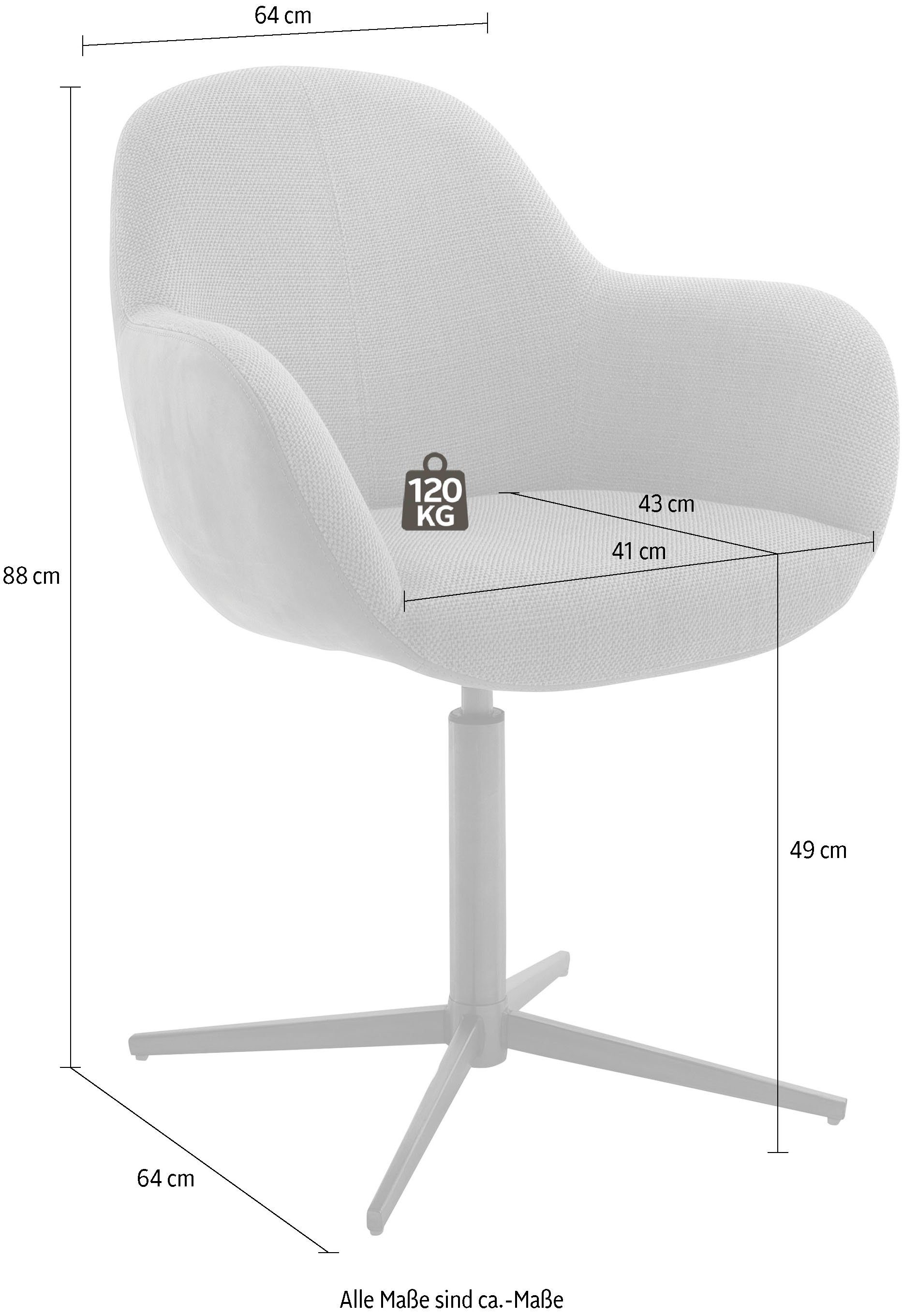 MCA furniture Esszimmerstuhl Melrose St), Stuhl | mit Cappuccino 360°drehbar Cappuccino Nivellierung (Set, 2