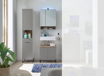 moebel-dich-auf Badmöbel-Set Aspen, (Set 2, Hochschrank, Spiegelschrank, Waschbeckenunterschrank, 3-St), Softclose