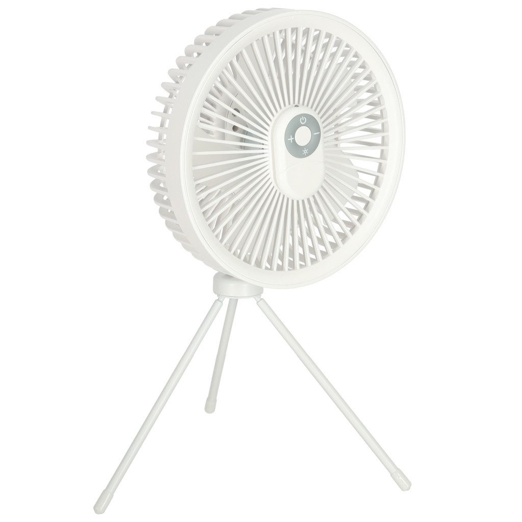 Ikonka Akku-Ventilator USB-C Akku Tischventilator mit Fernbedienung 18,5 cm, 18,5 cm Durchmesser, 4000 mAh Akku, USB-C, LED, Fernbedienung, bis 10 Std. Laufzeit