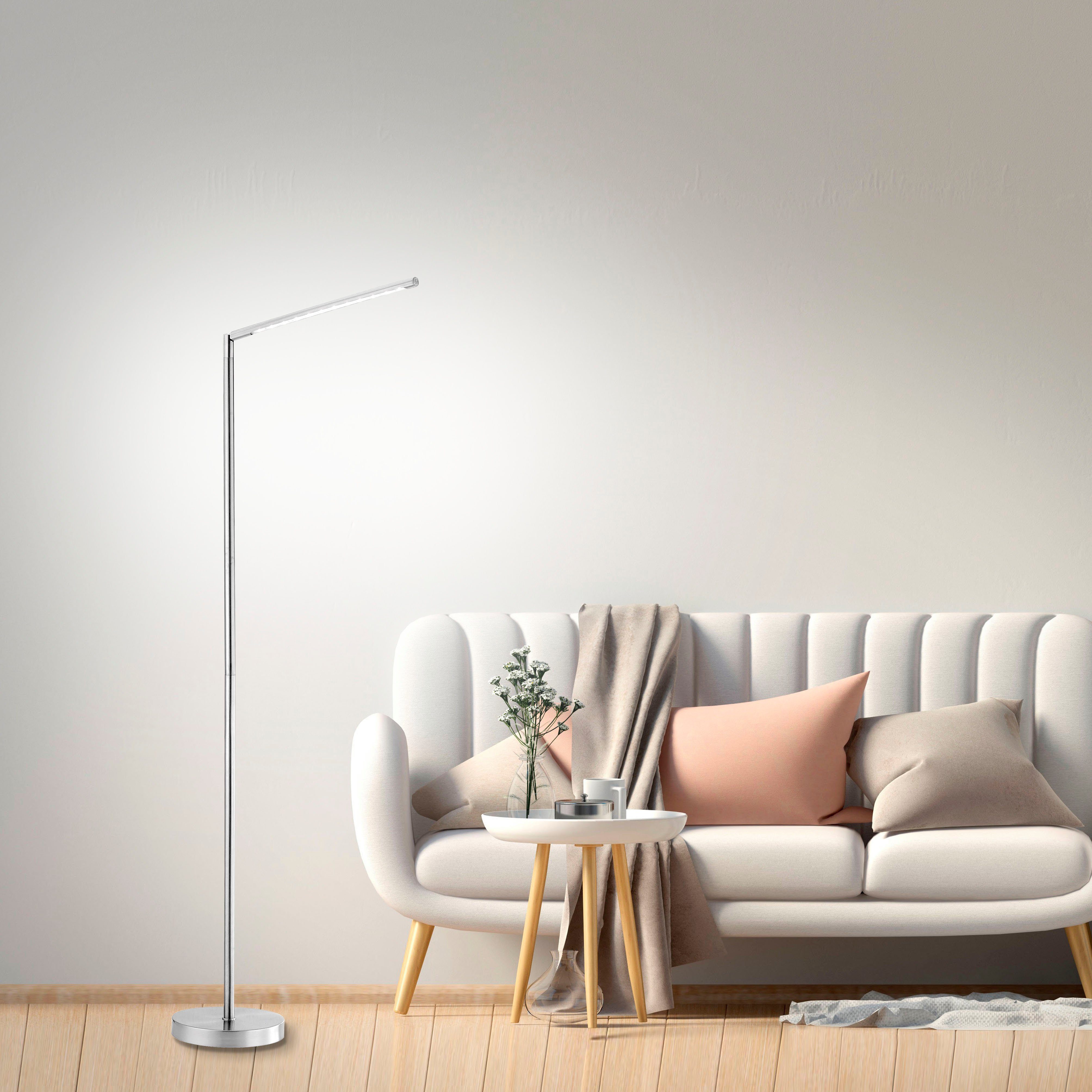 JUST LIGHT Stehlampe DAWDA, LED fest integriert, Warmweiß, LED, dimmbar über Tastdimmer