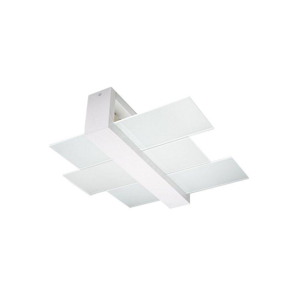 SOLLUX lighting Pendelleuchte Deckenlampe Deckenleuchte FENIKS 2 weiß, 2x  E27, ca. 43x43x12 cm, max. 2x 60W Leuchtmittel nicht im Lieferumfang  enthalten