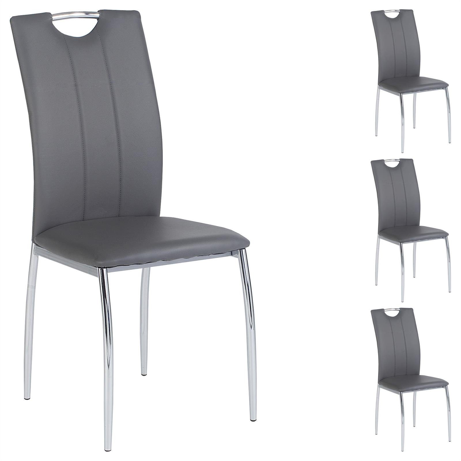 IDIMEX Esszimmerstuhl wei APOLLO 4 St), Esszimmerstuhl (4 Essgruppe Sitzgruppe, schwarz Stühle grau SET 4er