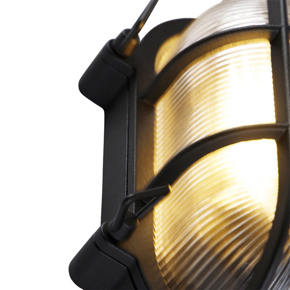 Qazqa Außen-Wandleuchte Nautica, ohne Leuchtmittel, Warmweiß, QAZQA Außen Wand leuchte, e27, Schwarz, Aluminium, Industrie – Bild 4 von 5