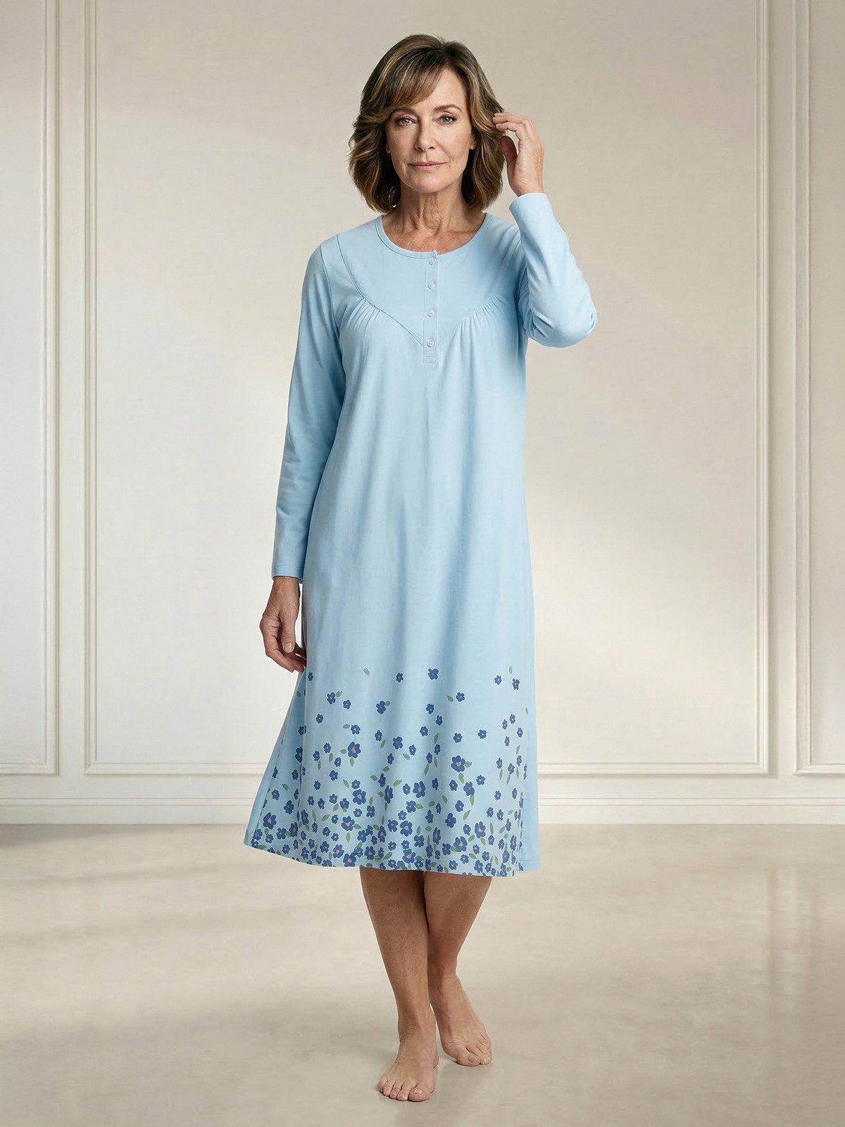 zeitlos Nachthemd Nachthemd Langarm - Romy Blumen