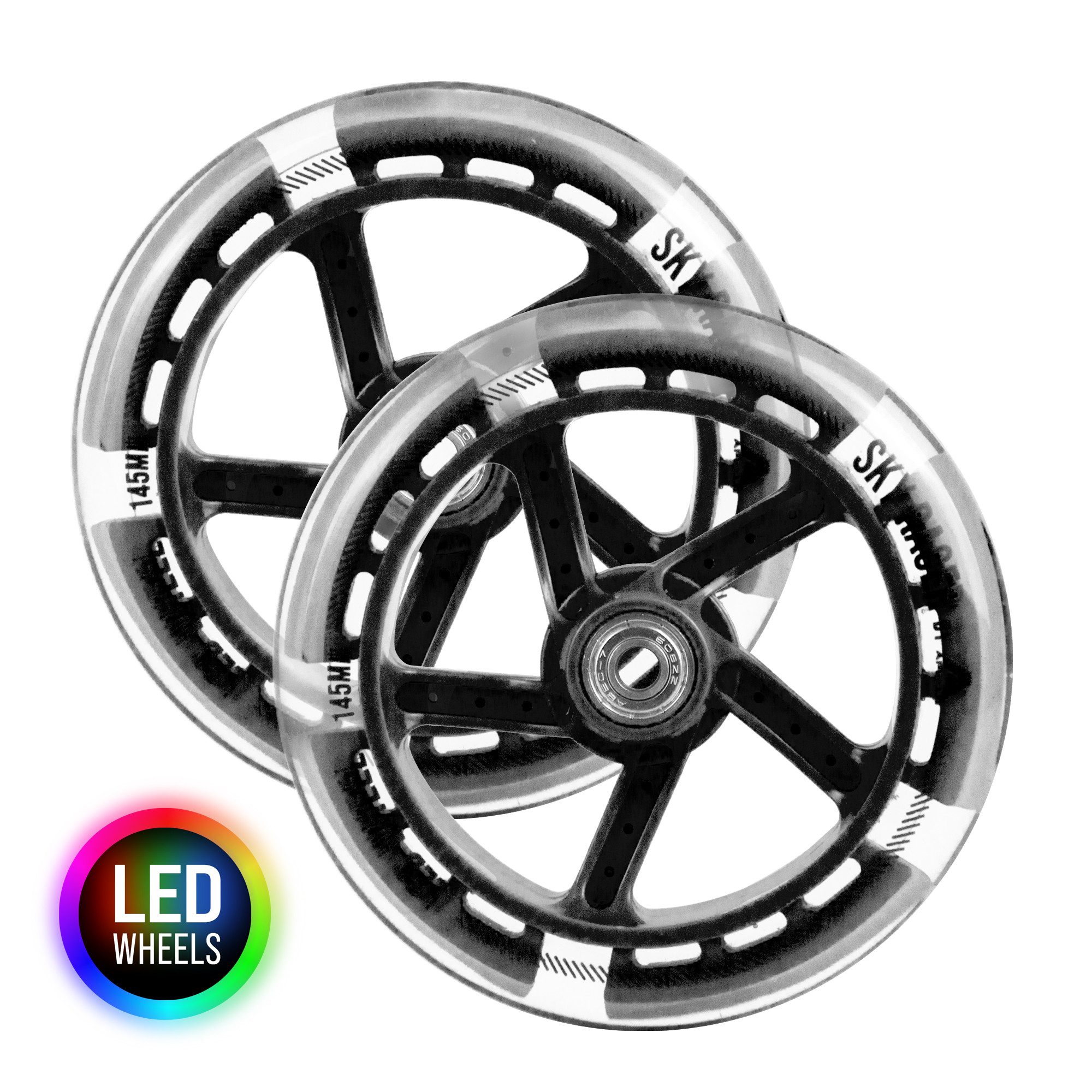 Apollo Cityroller Ersatzräderset Pro Wheels für City Scooter 145 mm - Wheel Set, LED Wheels