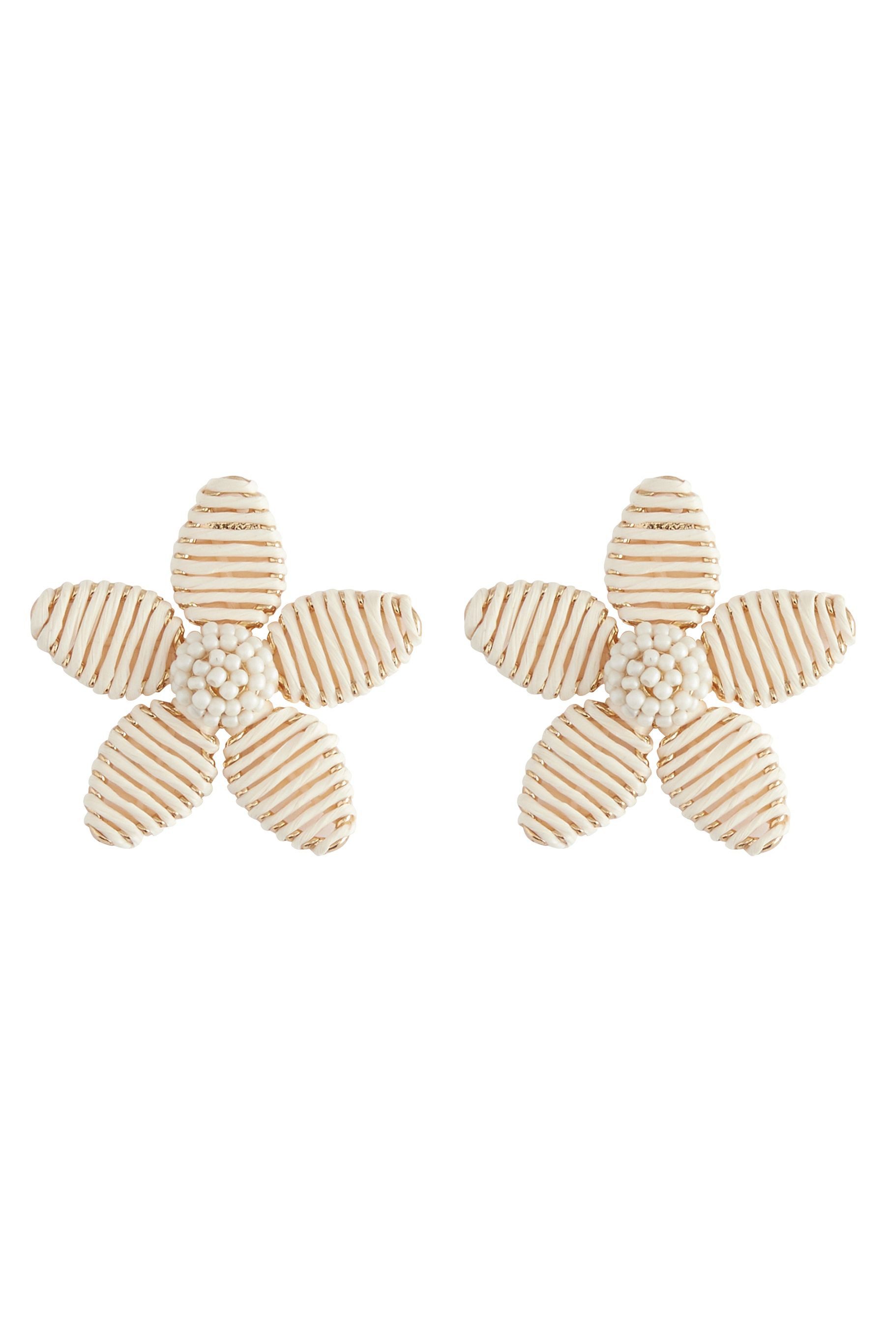 Next Paar Ohrstecker Blumenohrstecker aus Bast günstig online kaufen